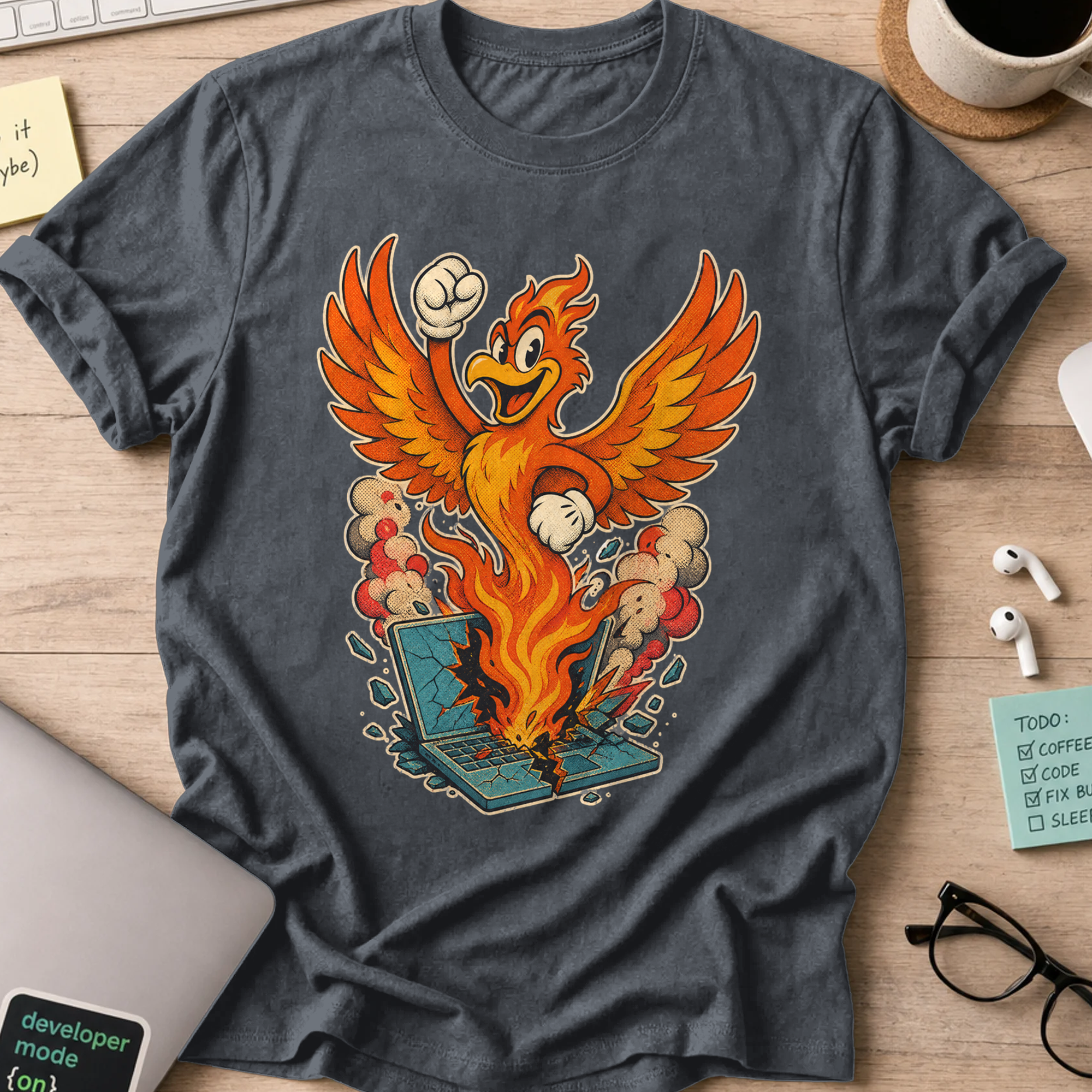 Phoenix Laptop Shirt — Dark Heather