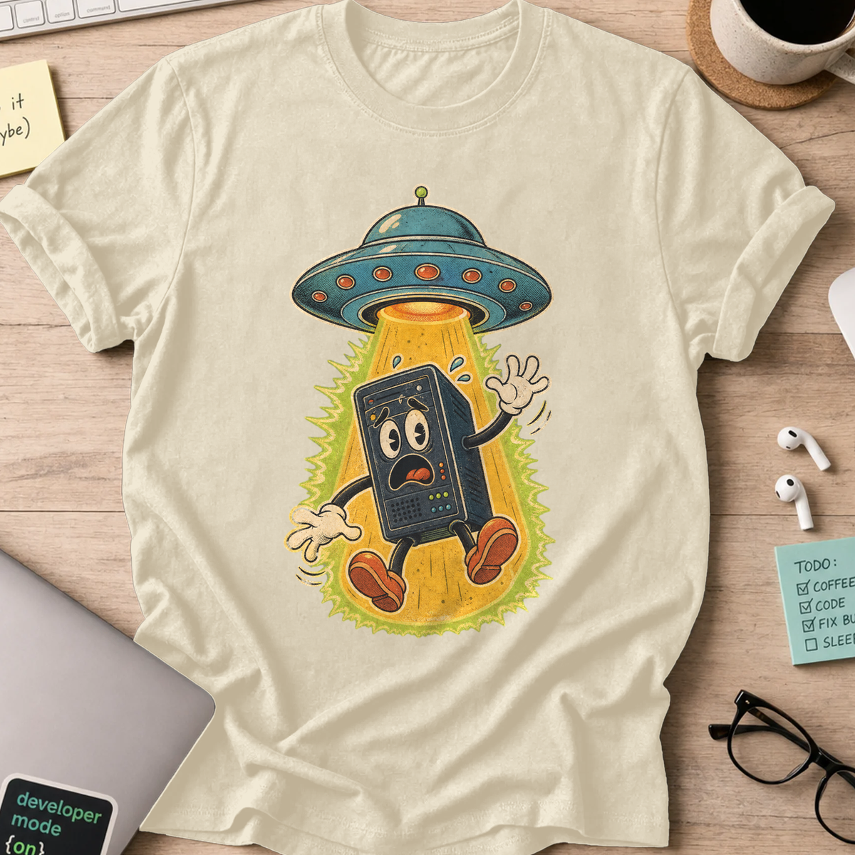 Abducted Server Shirt — Natural