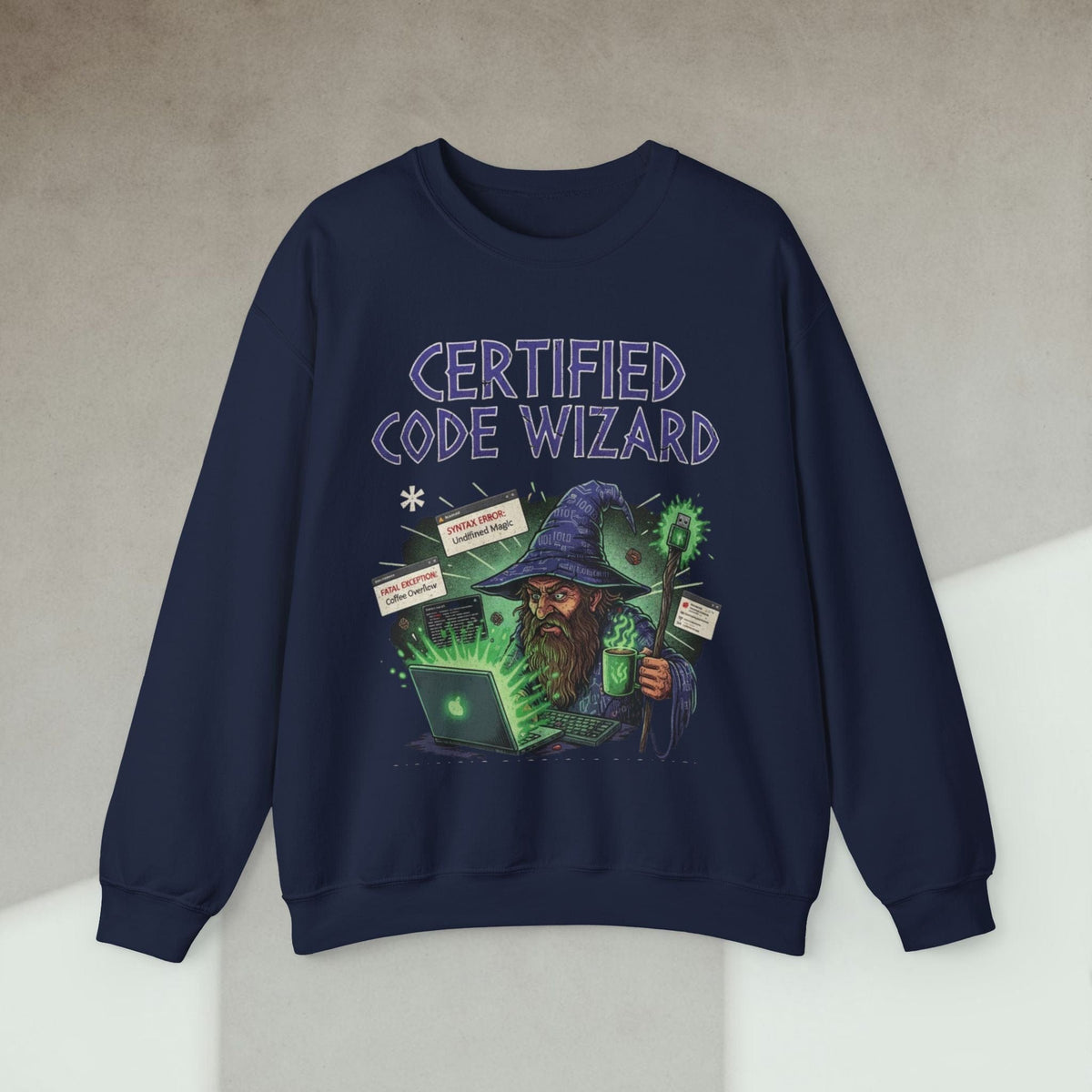 Code Culture certified code wizard sweatshirt funny programmer Sweatshirt in S — Code Culture developer clothing