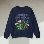 Code Culture certified code wizard sweatshirt funny programmer Sweatshirt in S — Code Culture developer clothing