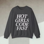 Code Culture hot girls code fast sweatshirt funny programmer Sweatshirt in S — Code Culture developer clothing