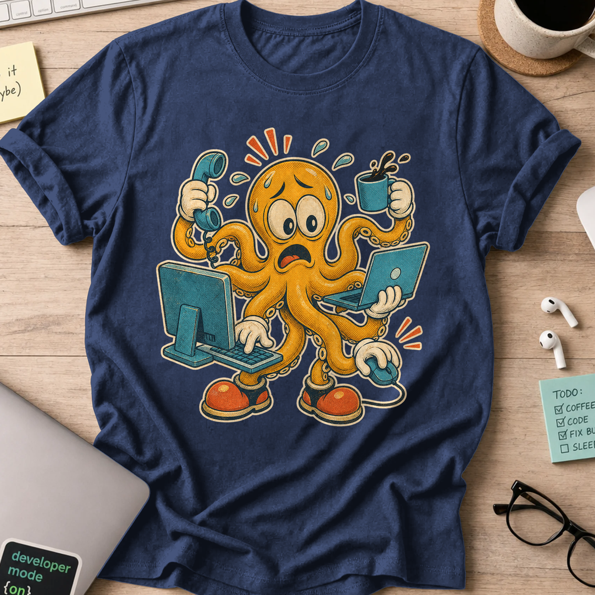 Overloaded Octopus Shirt — Navy