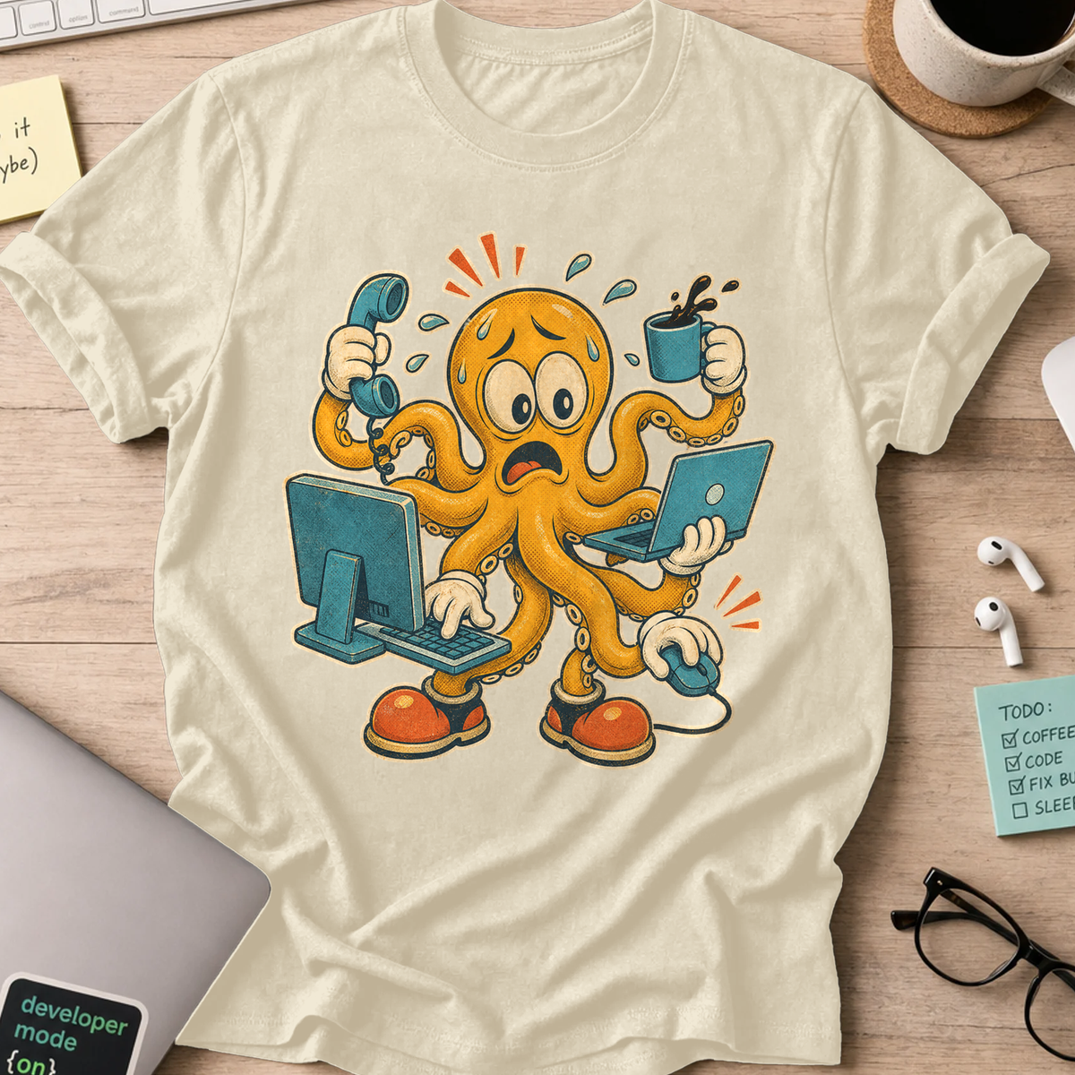 Overloaded Octopus Shirt — Natural