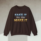 Code Culture fake it till you make it sweatshirt funny programmer Sweatshirt in S — Code Culture developer clothing
