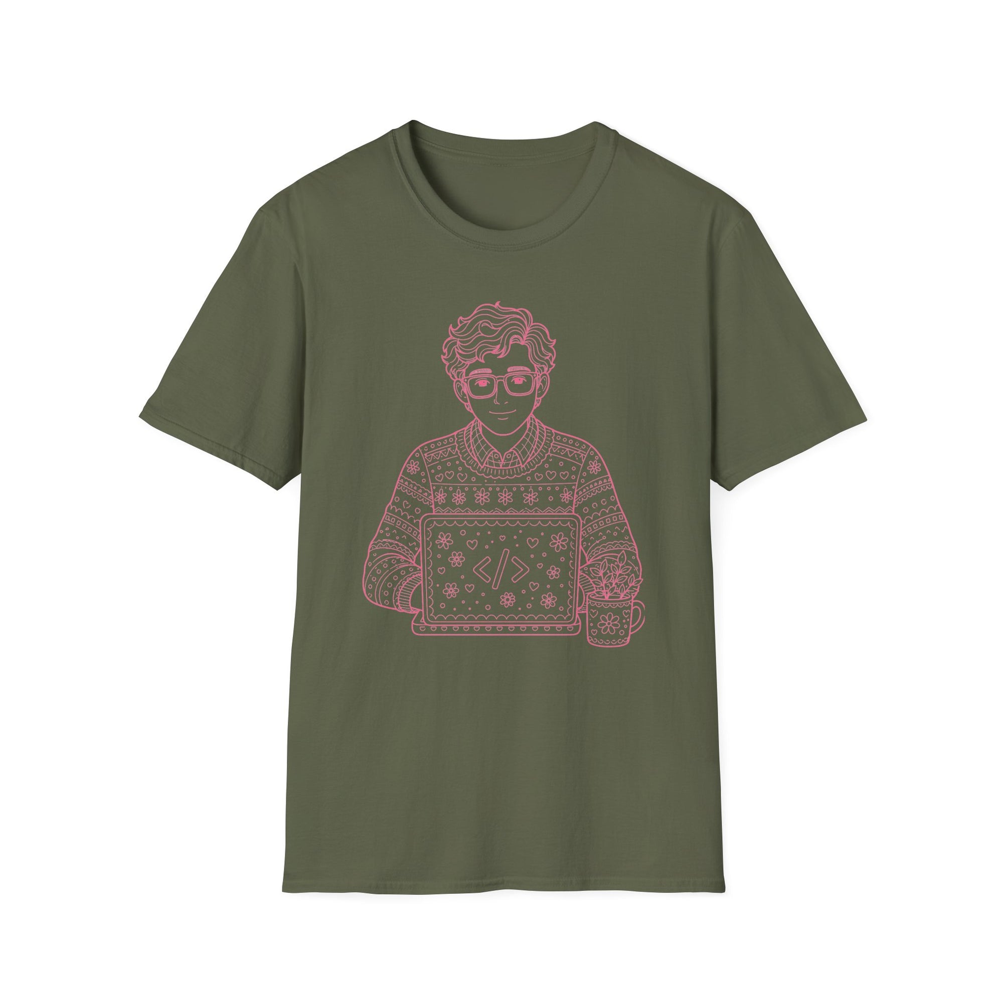 Floral Coder Line Art Shirt
