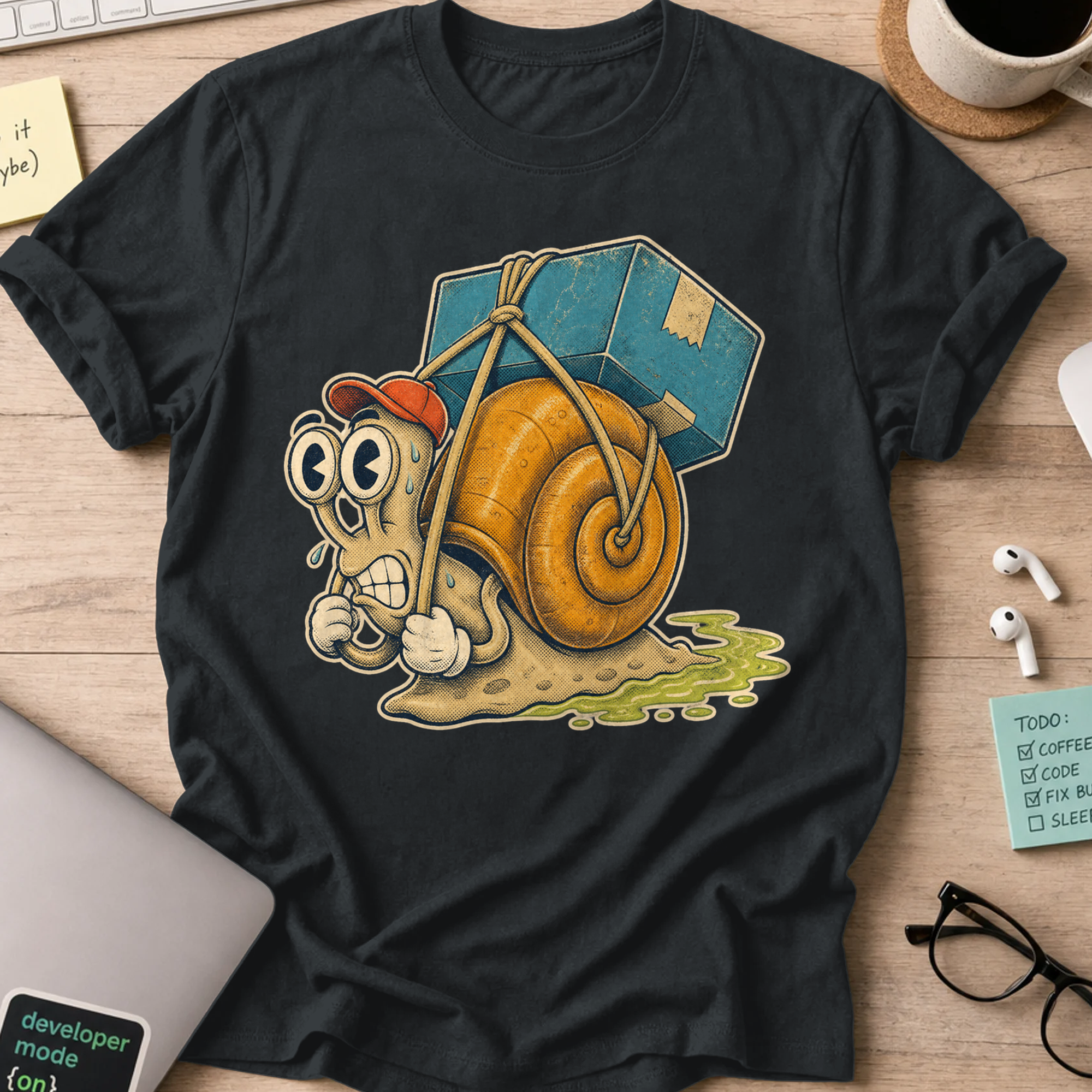 Turtle Package Delivery Shirt — Black