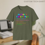 Code Culture my daily essentials Custom Shirt funny programmer T-Shirt in Military Green — Code Culture developer clothing