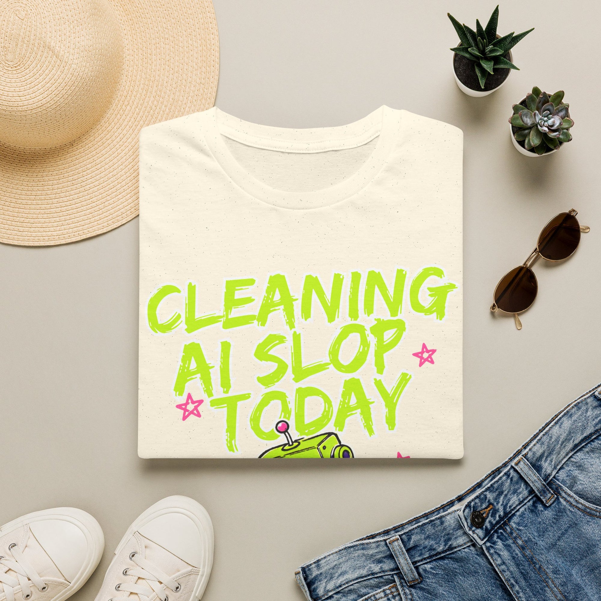 Cleaning AI Slop Today Graffiti Robot Shirt