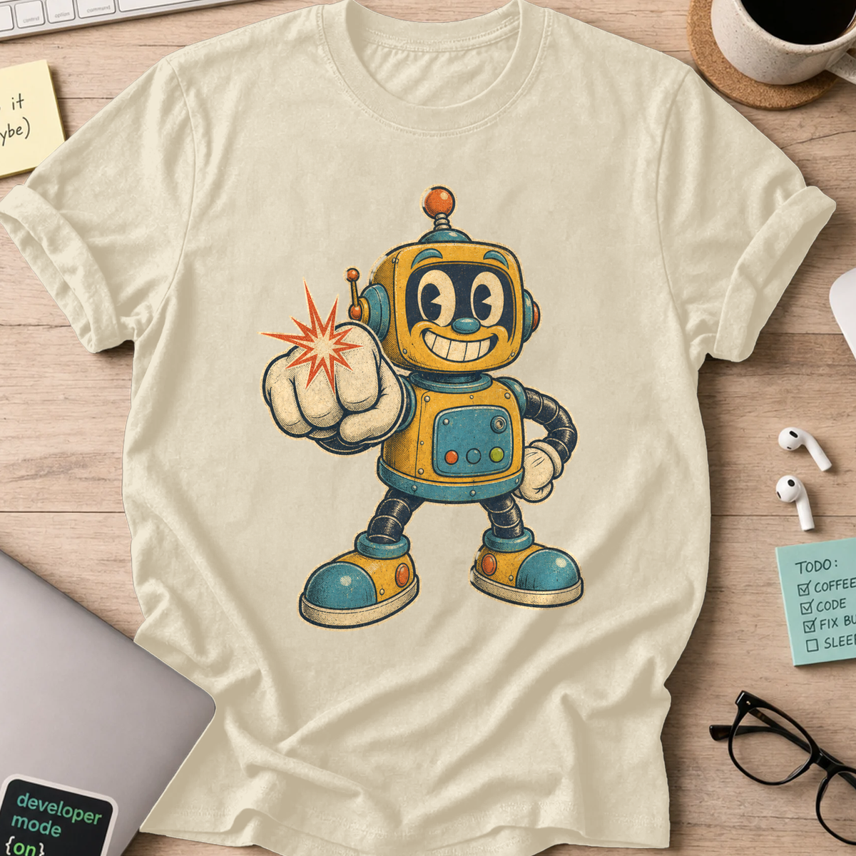 Robot Byte Shirt — Natural