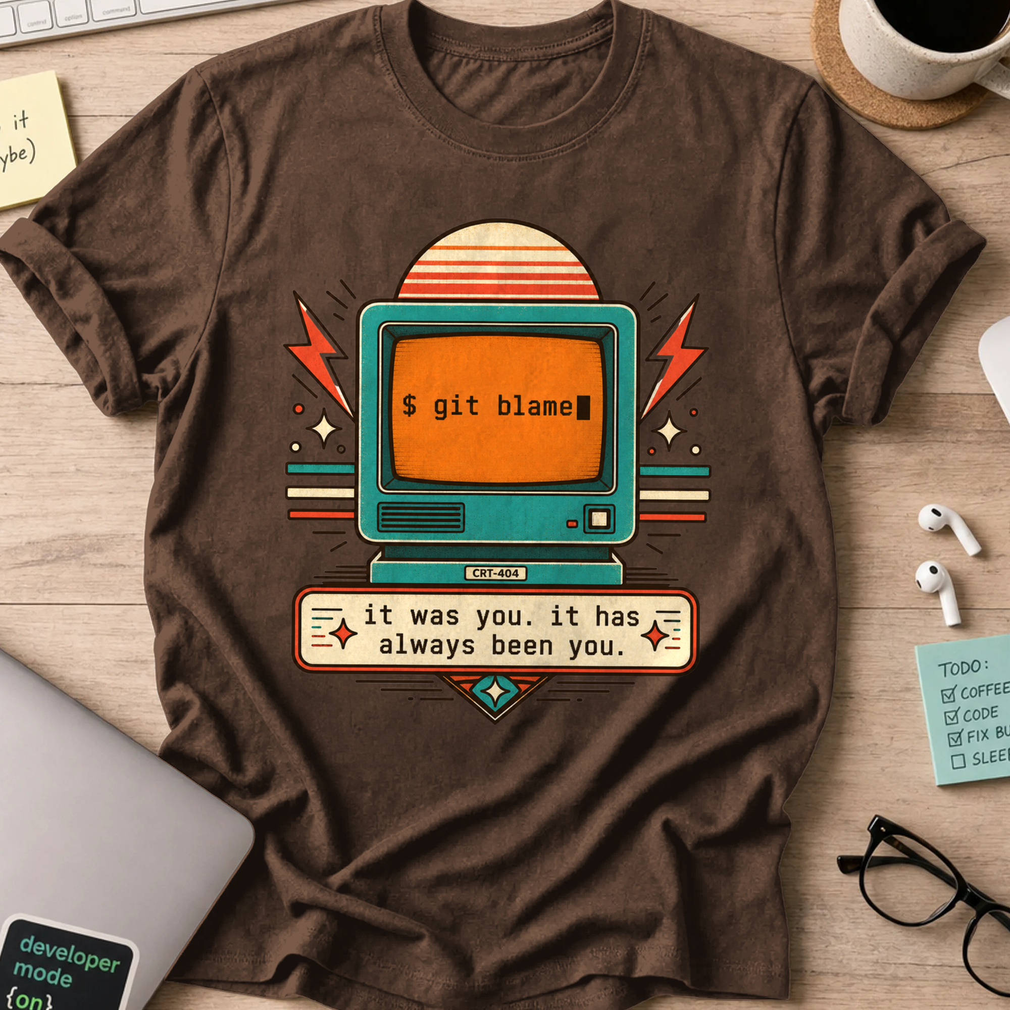 Git Blame It Was You Shirt — Dark Chocolate