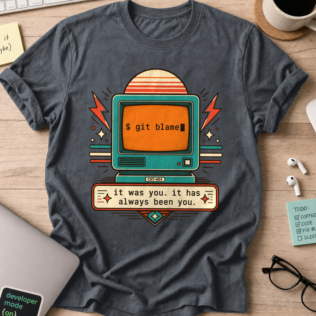 Git Blame It Was You Shirt — Dark Heather