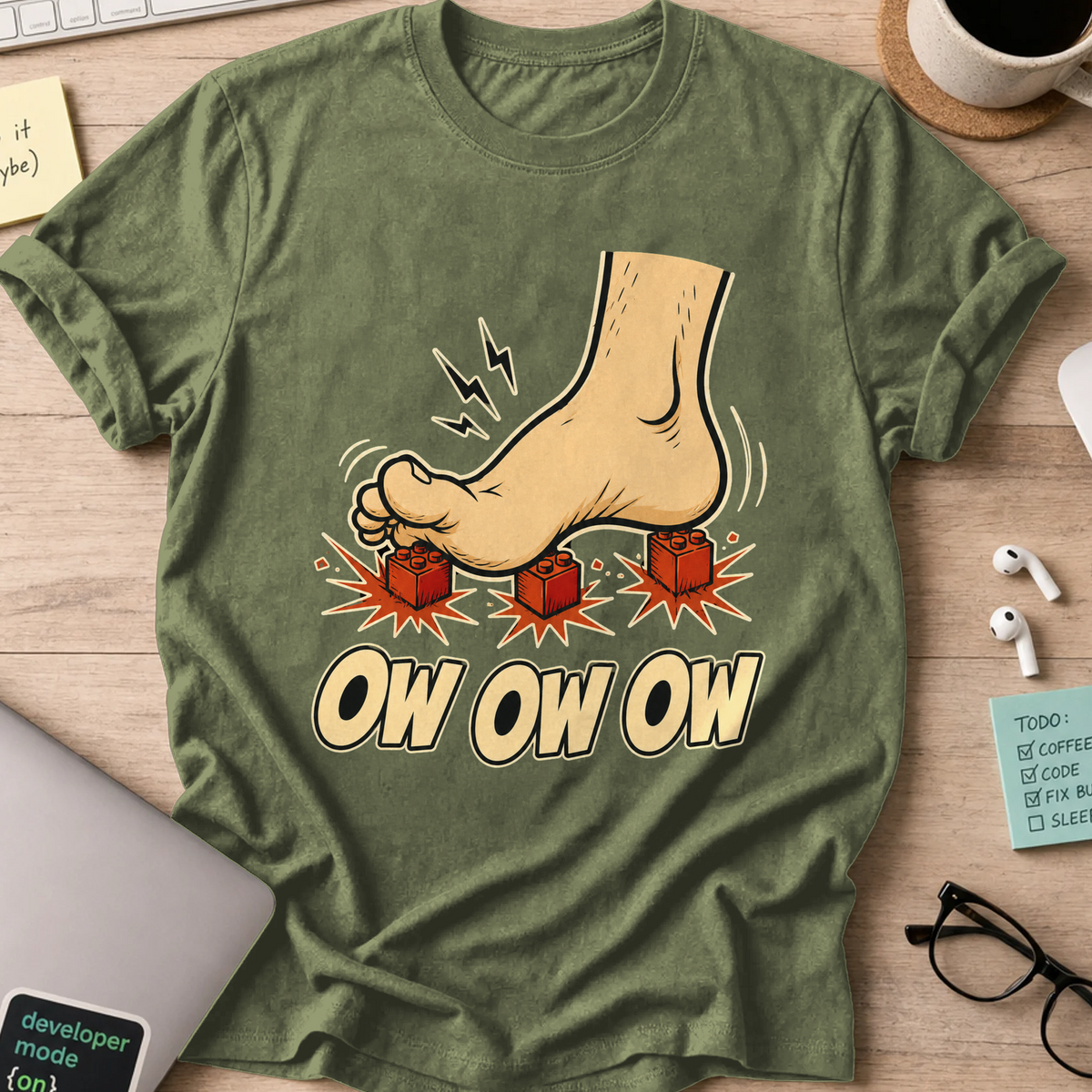 Nerd Collection Artwork 006 Shirt - Military Green mockup