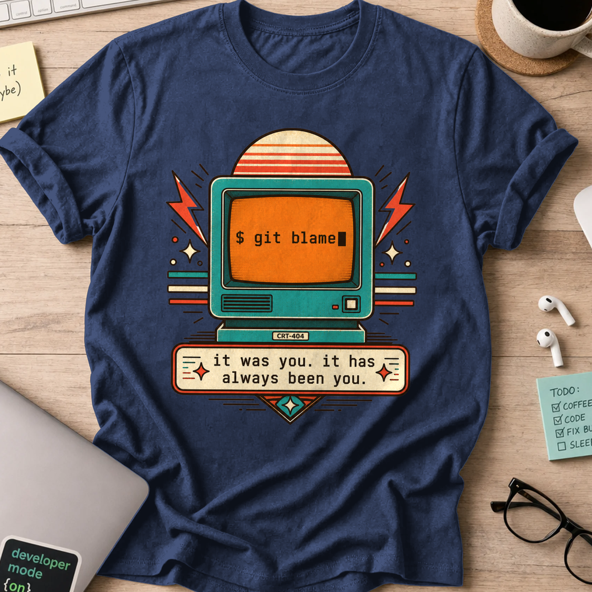 Git Blame It Was You Shirt — Navy