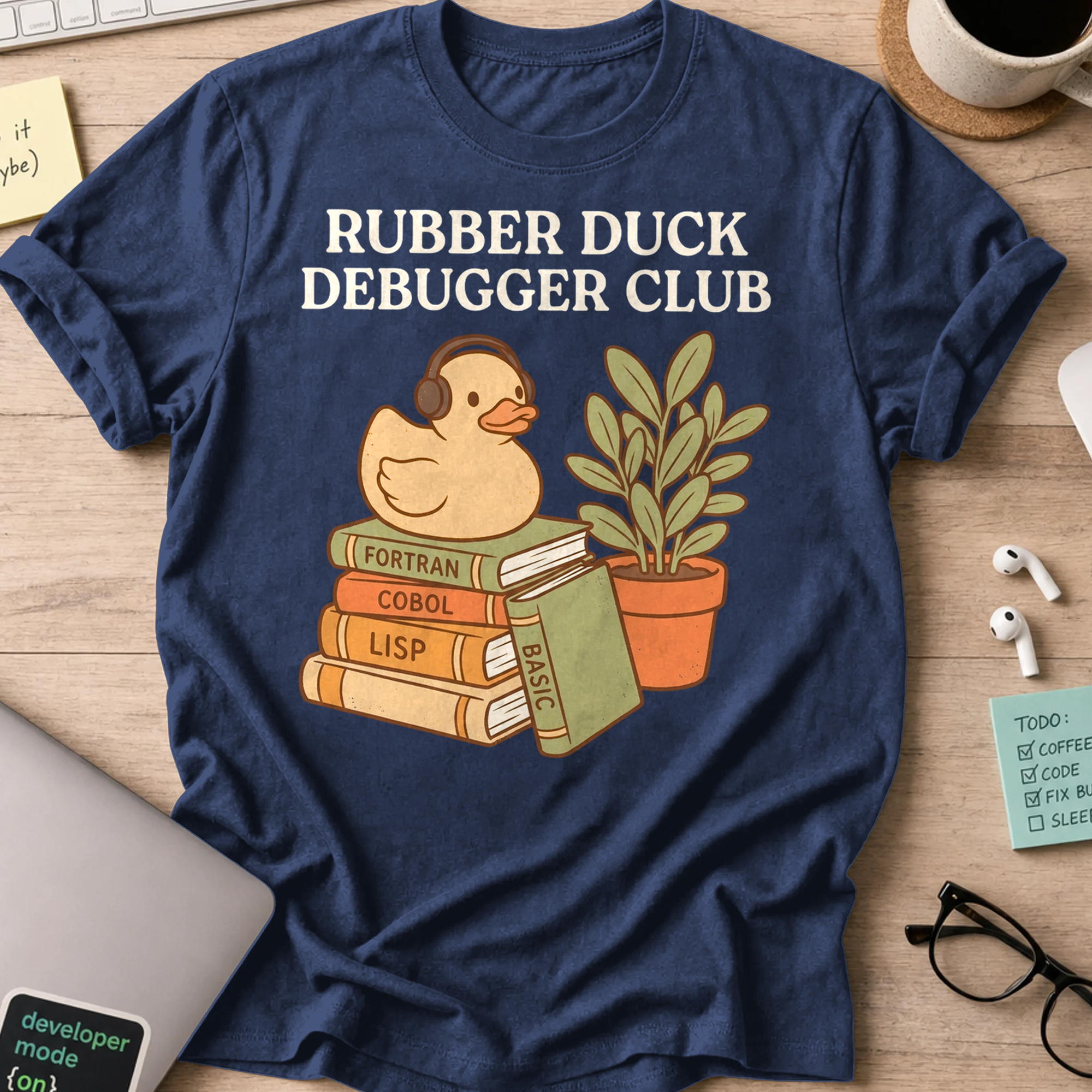 Rubber Duck Debugger Club Shirt — Navy