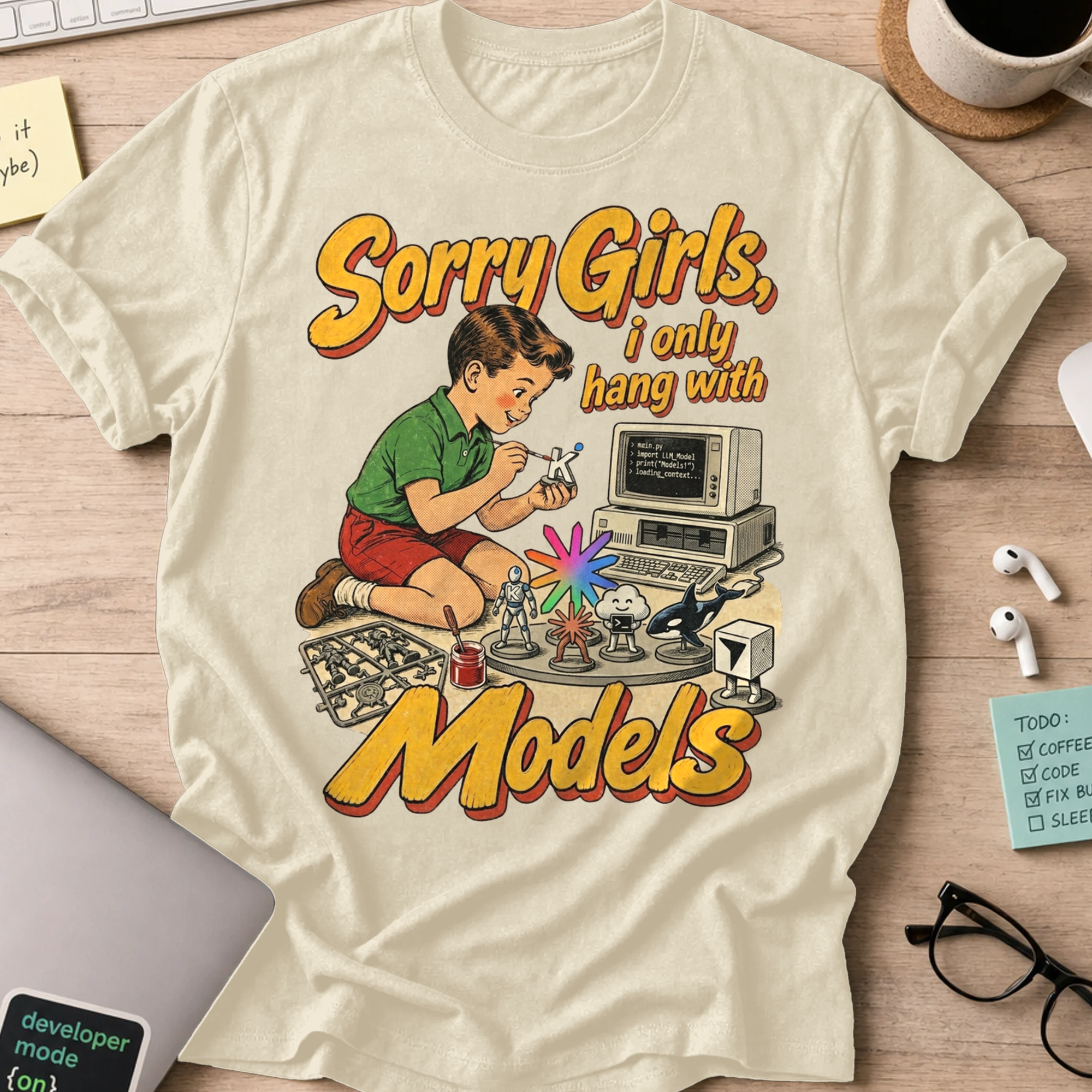 Sorry Girls I Only Hang With Models Shirt - Natural