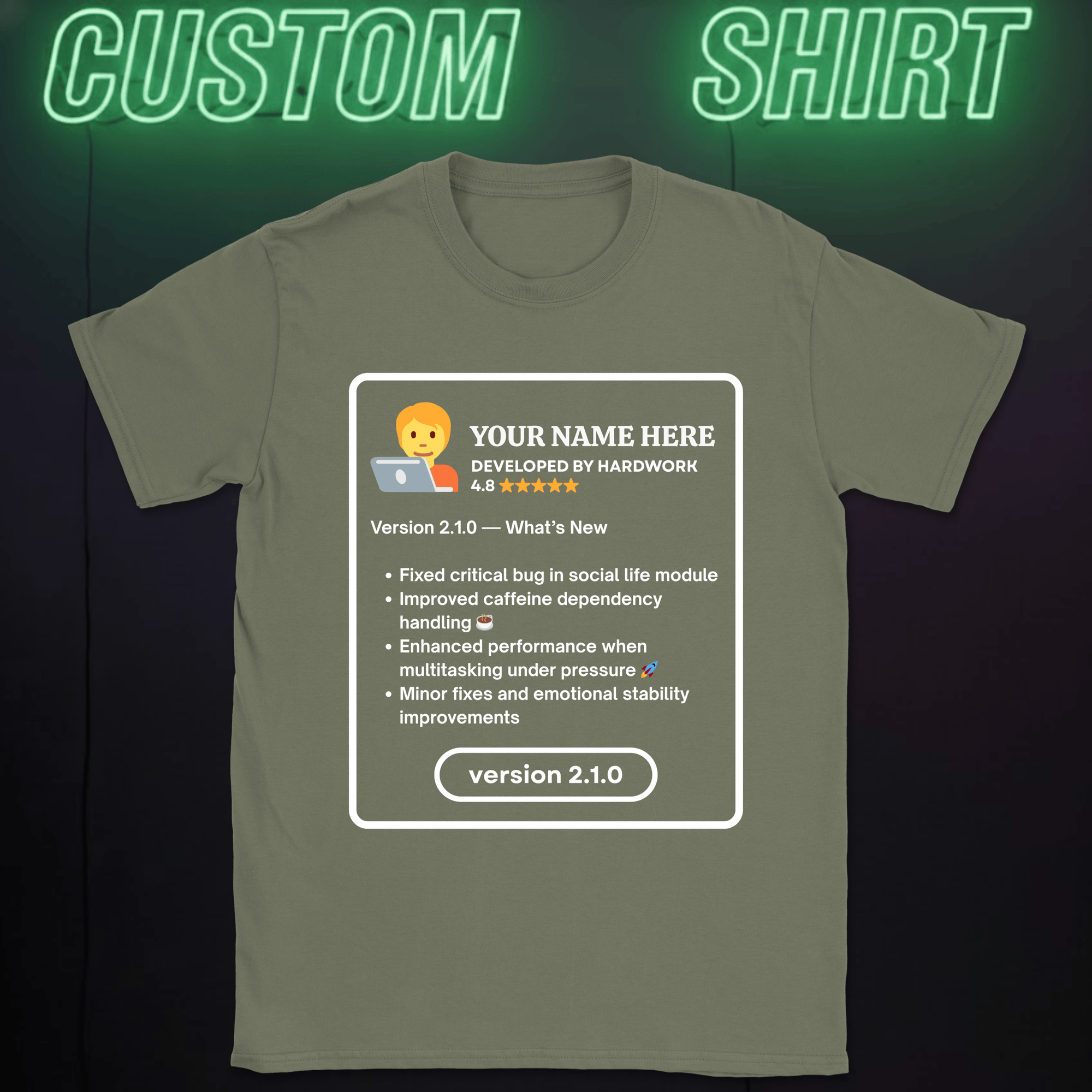 app version custom shirt