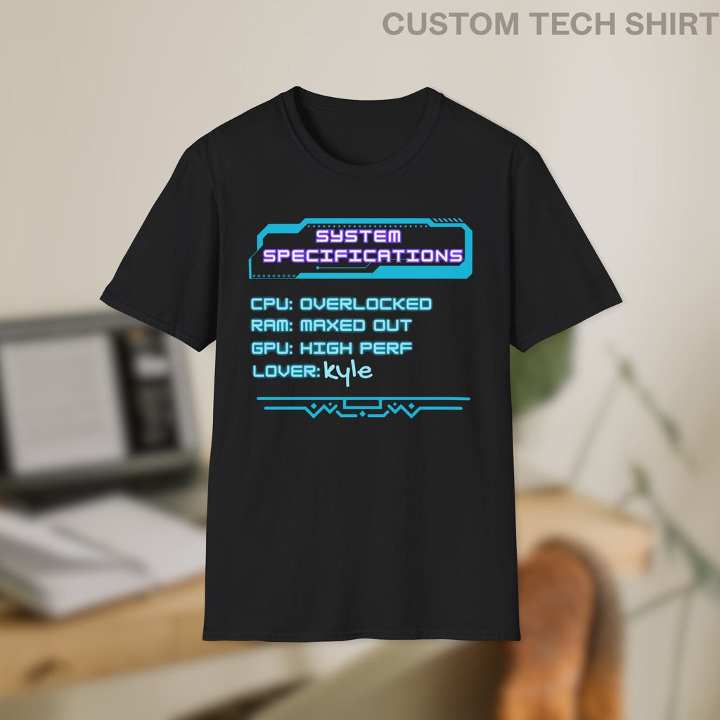 Code Culture system specification Custom Shirt funny programmer T-Shirt in Black — Code Culture developer clothing