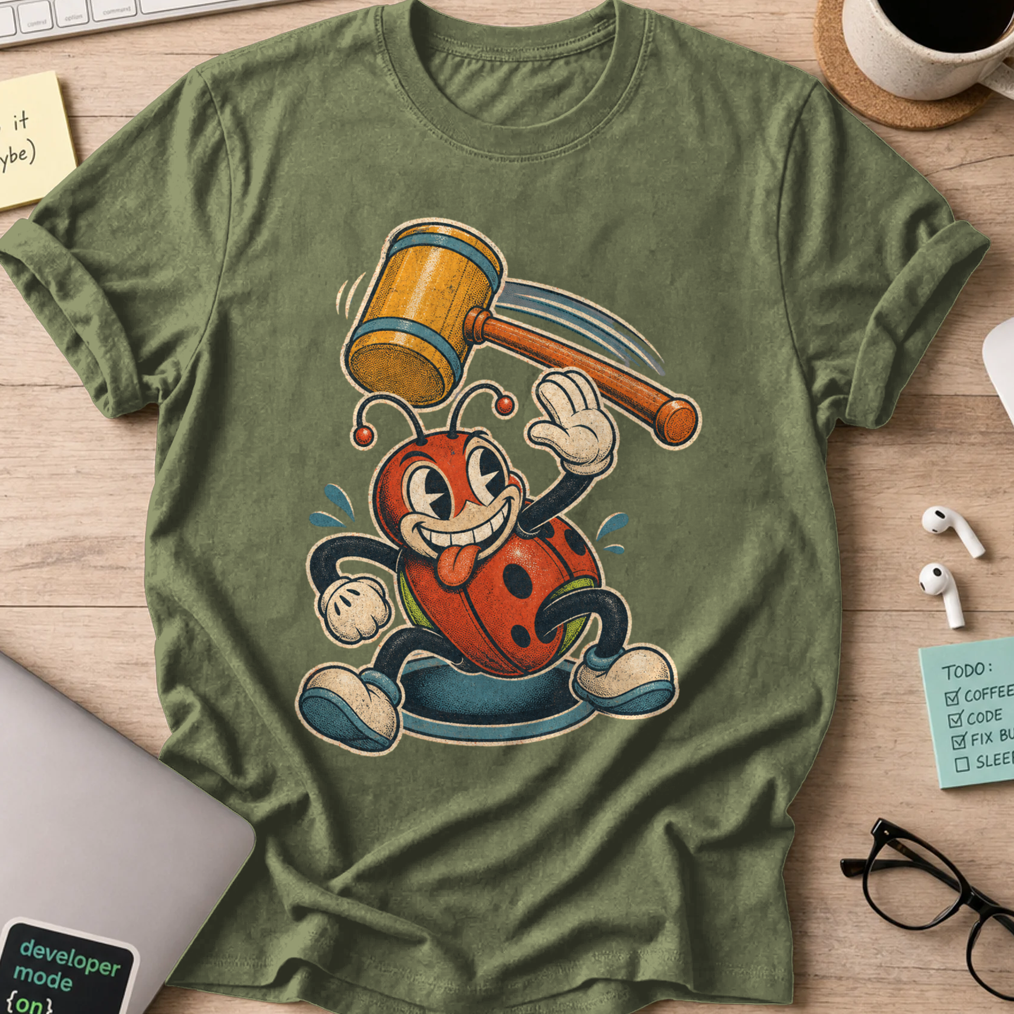 Hammer Bug Shirt — Military Green