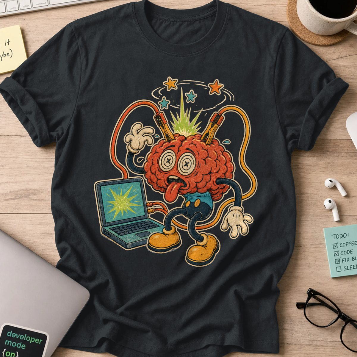 Brain Cable Chaos Shirt — Black