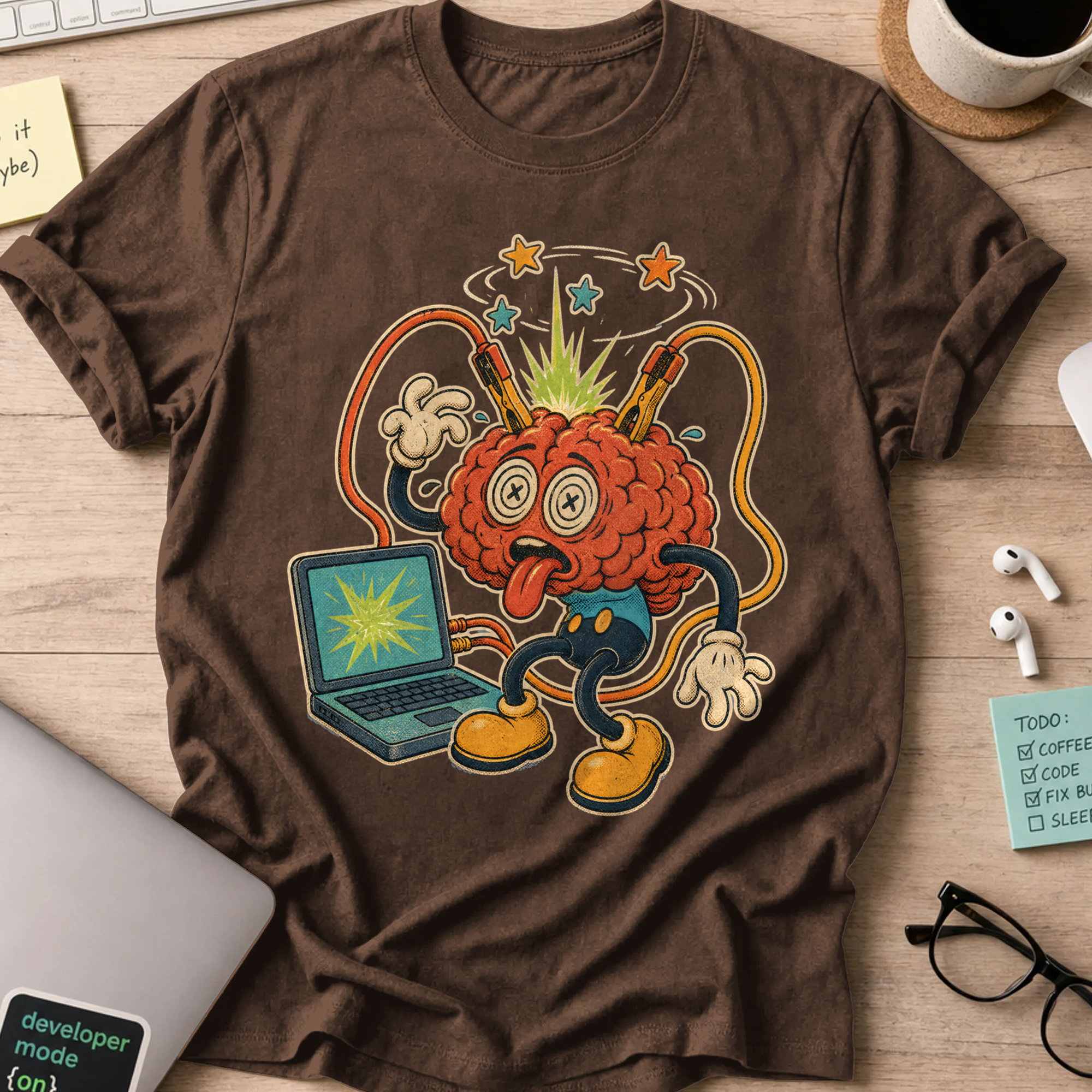 Brain Cable Chaos Shirt — Dark Chocolate