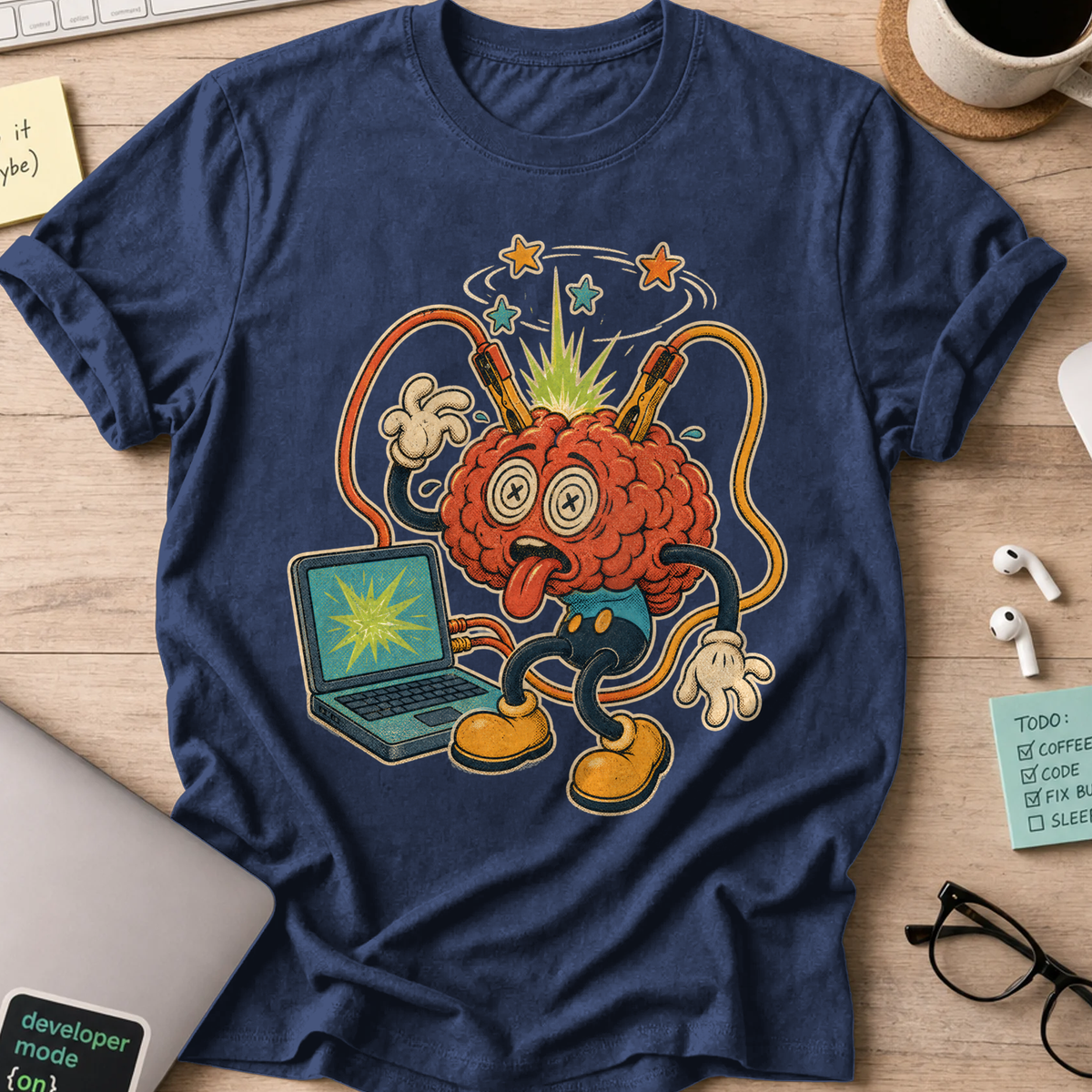 Brain Cable Chaos Shirt — Navy