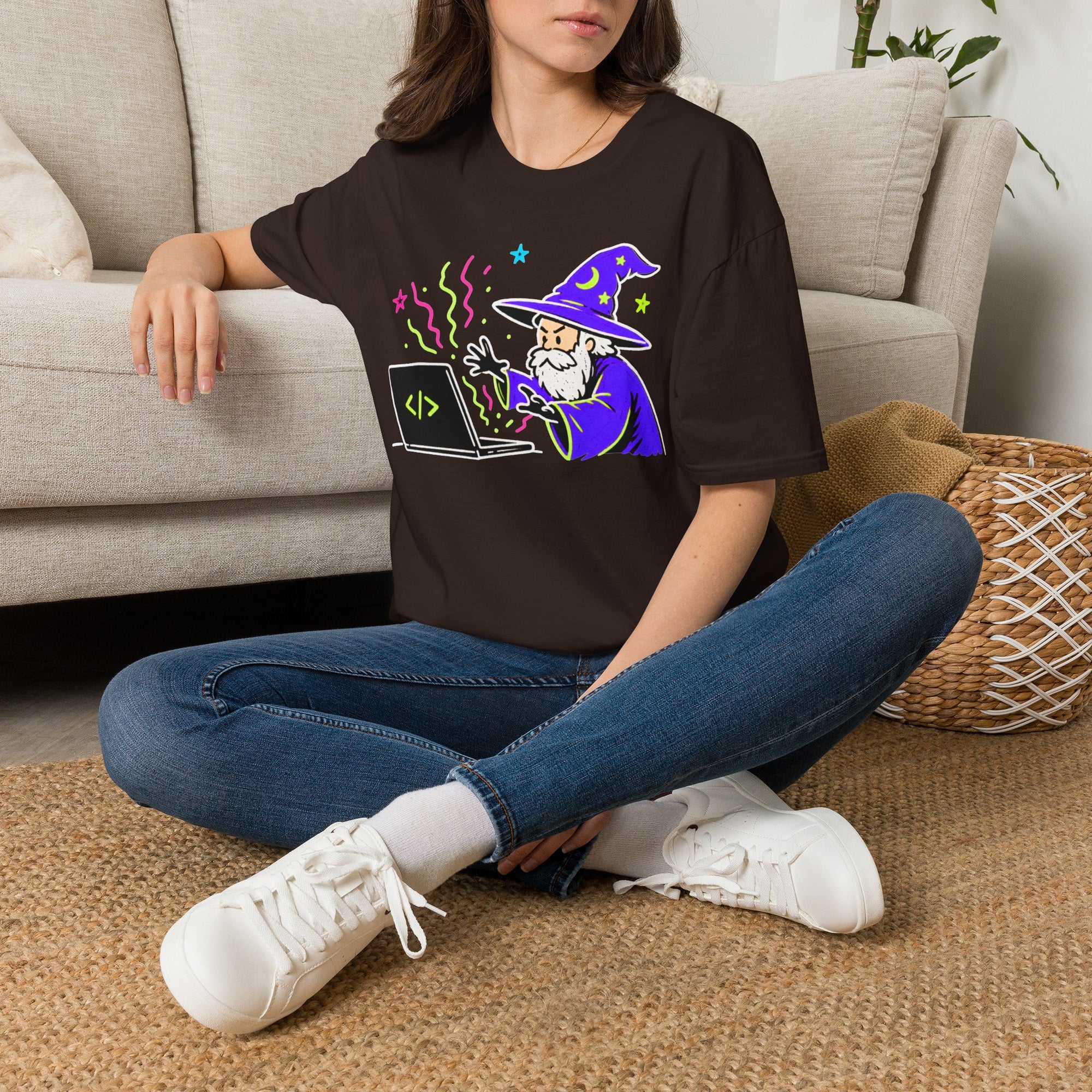 Wizard Coder Cartoon Shirt