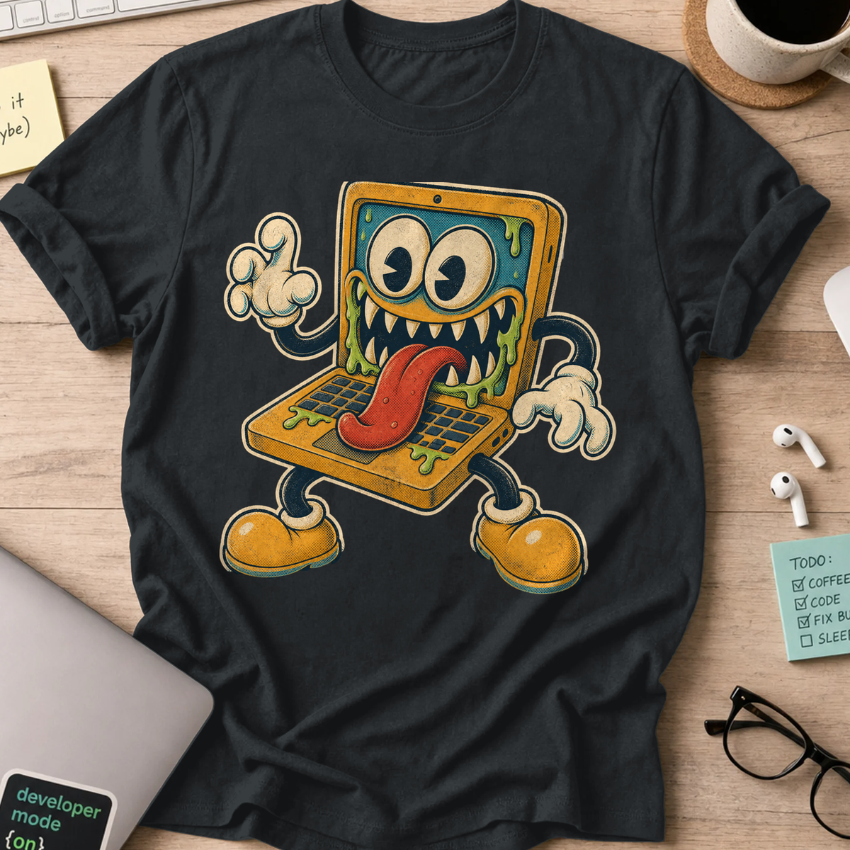 Virus Laptop Shirt — Black