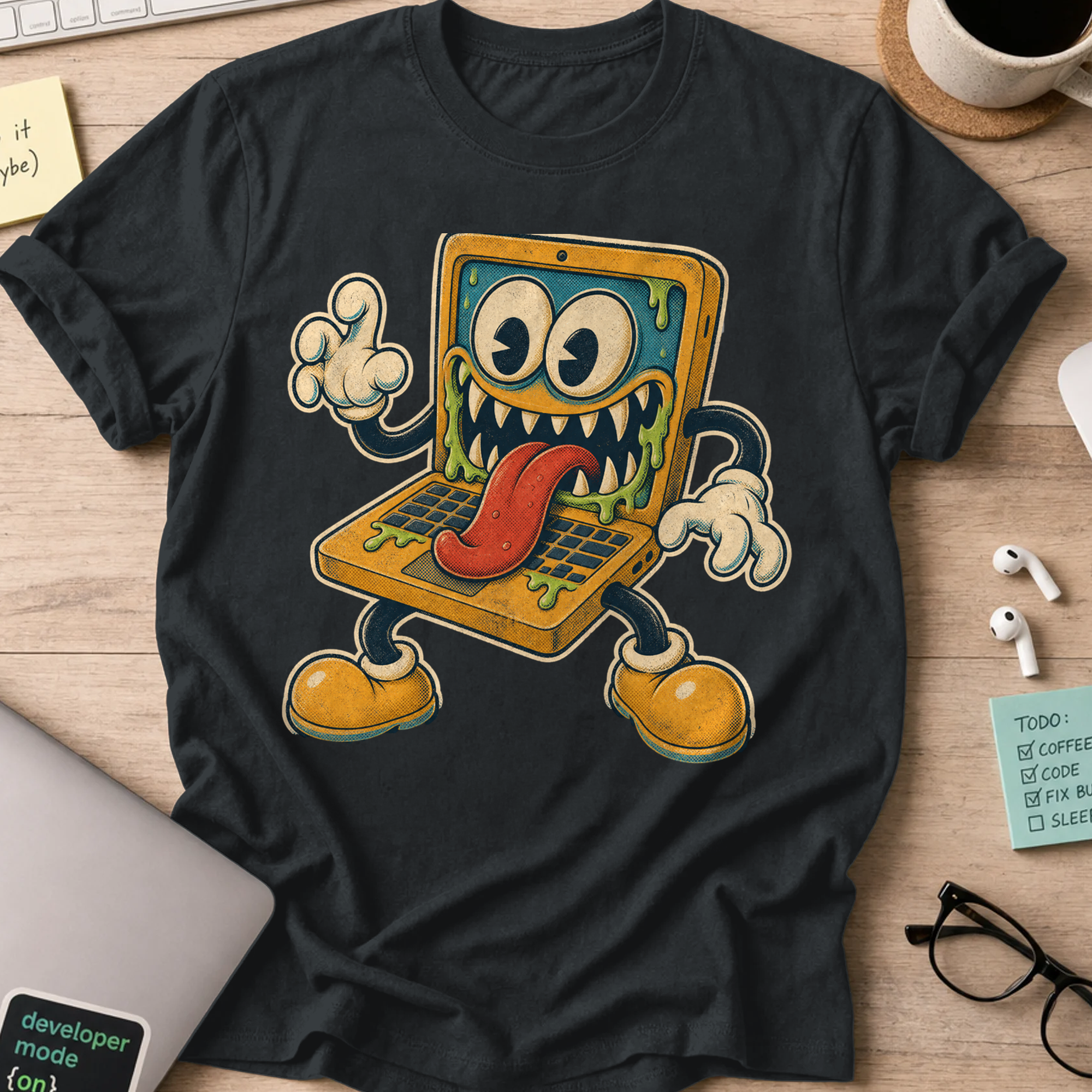 Virus Laptop Shirt — Black