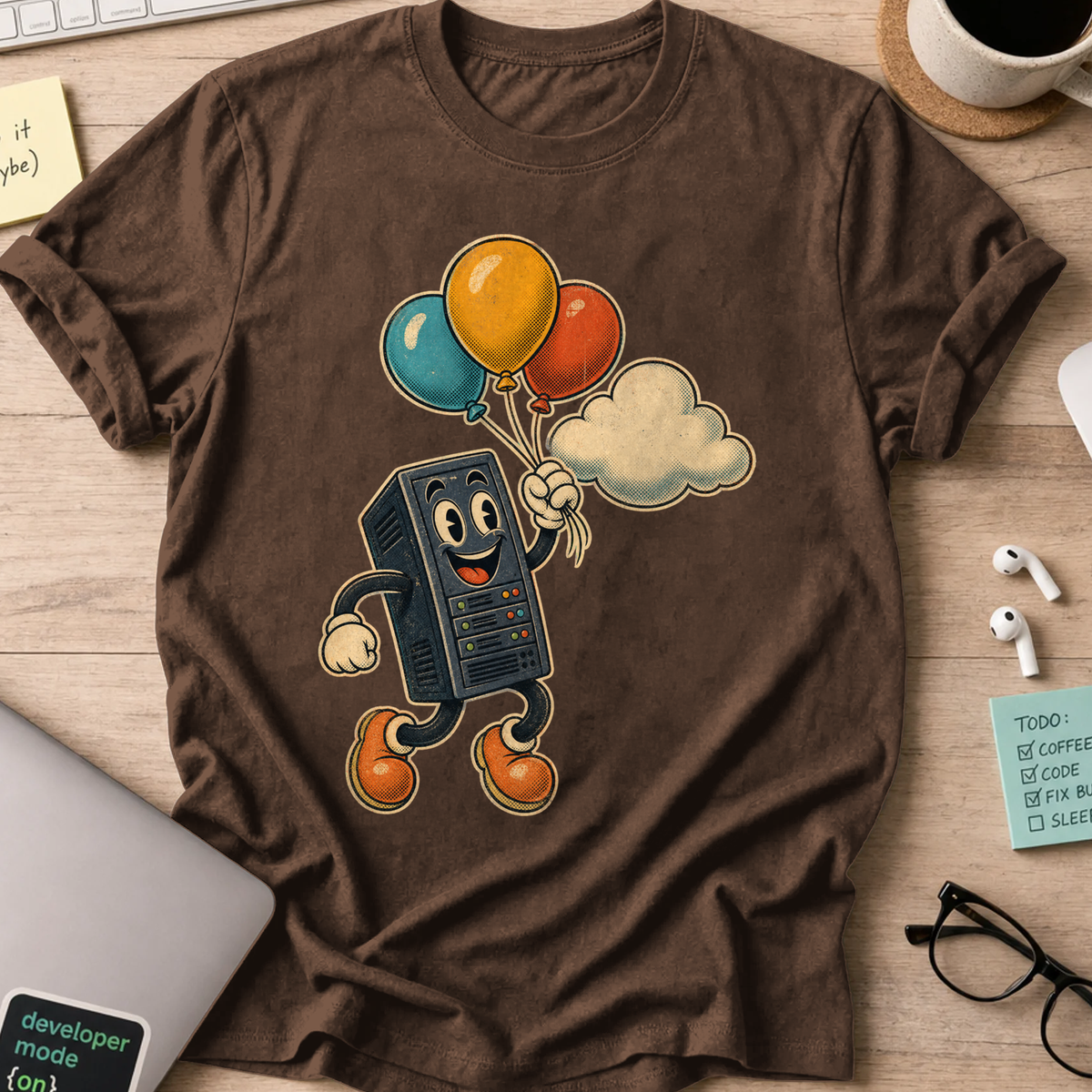 Server Balloon Shirt — Dark Chocolate