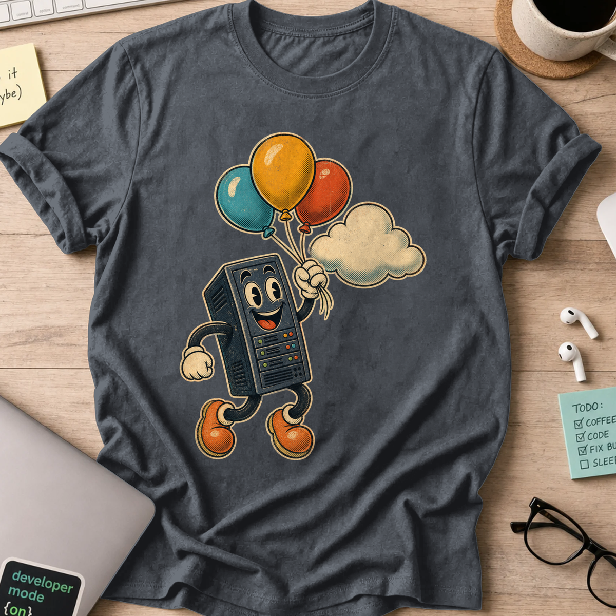 Server Balloon Shirt — Dark Heather