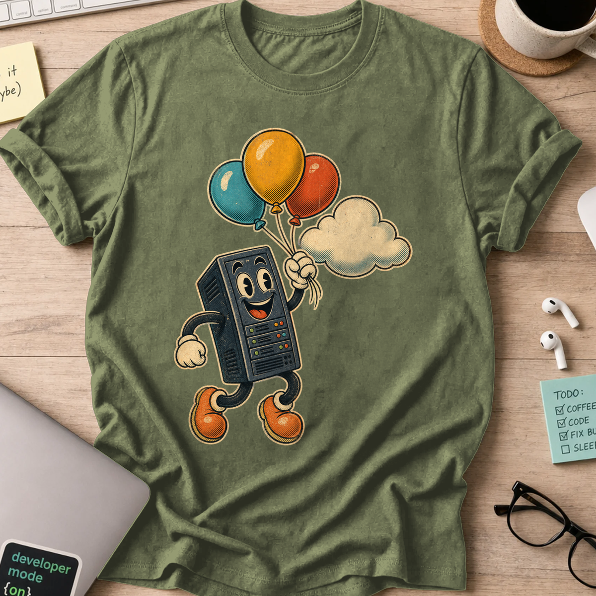 Server Balloon Shirt — Military Green