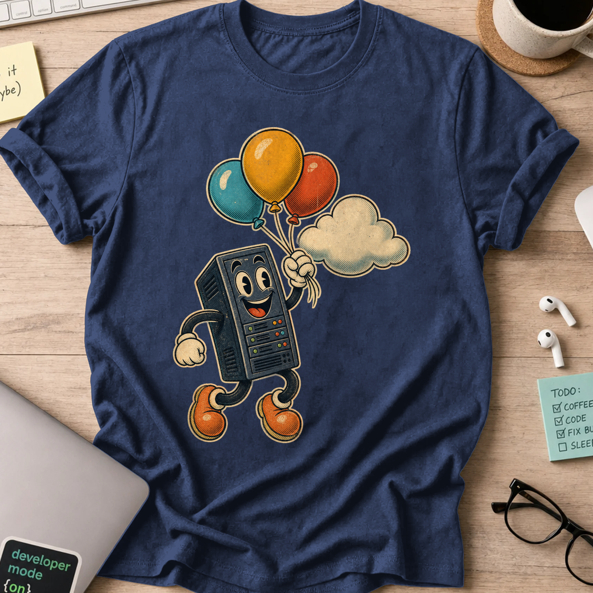 Server Balloon Shirt — Navy