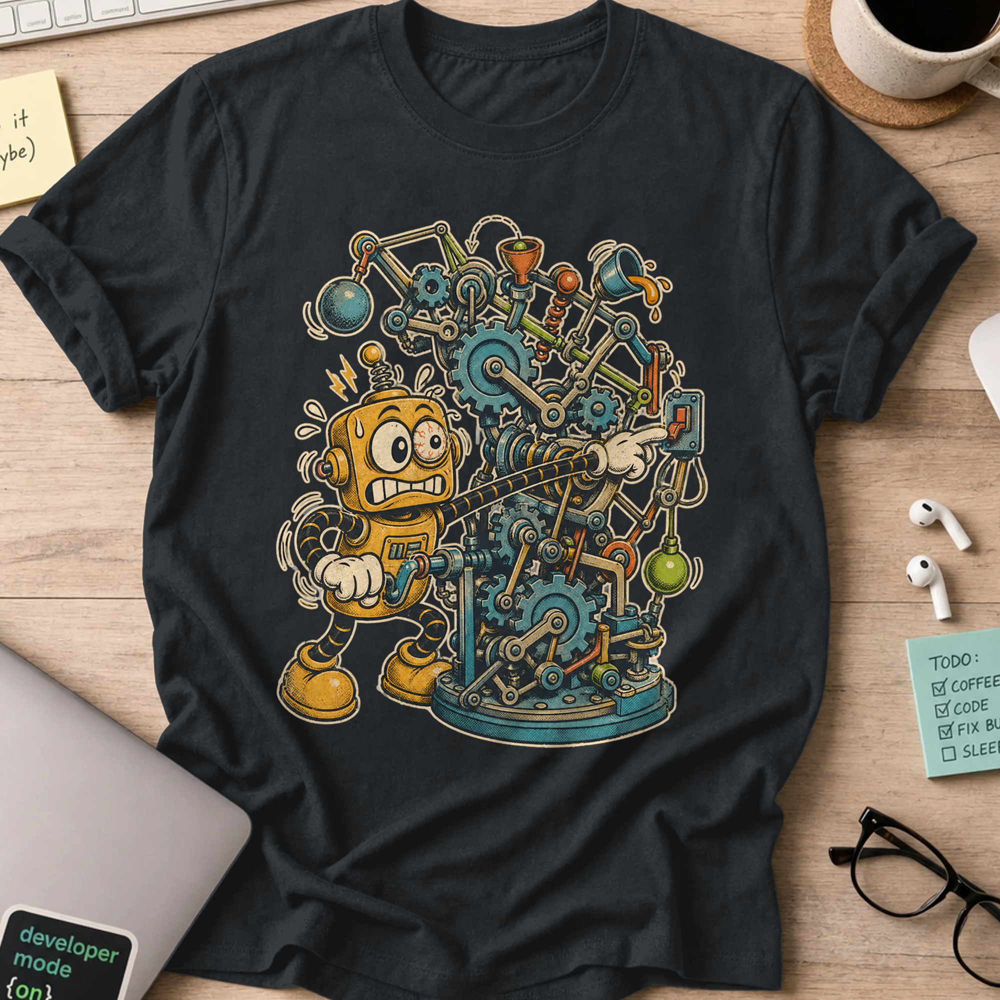 Machine Builder Robot Shirt — Black