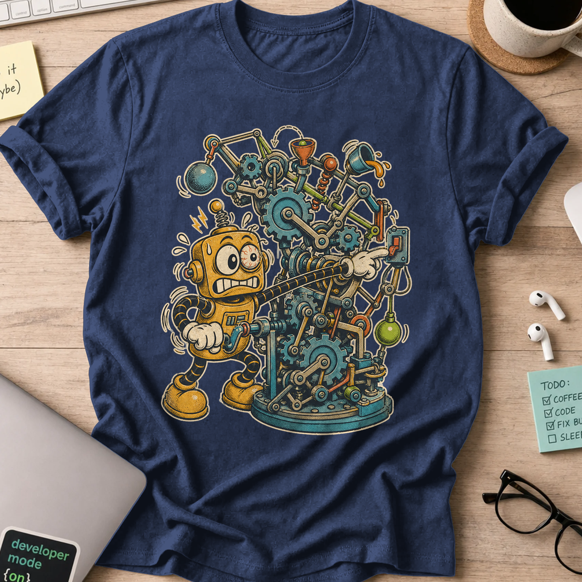 Machine Builder Robot Shirt — Navy