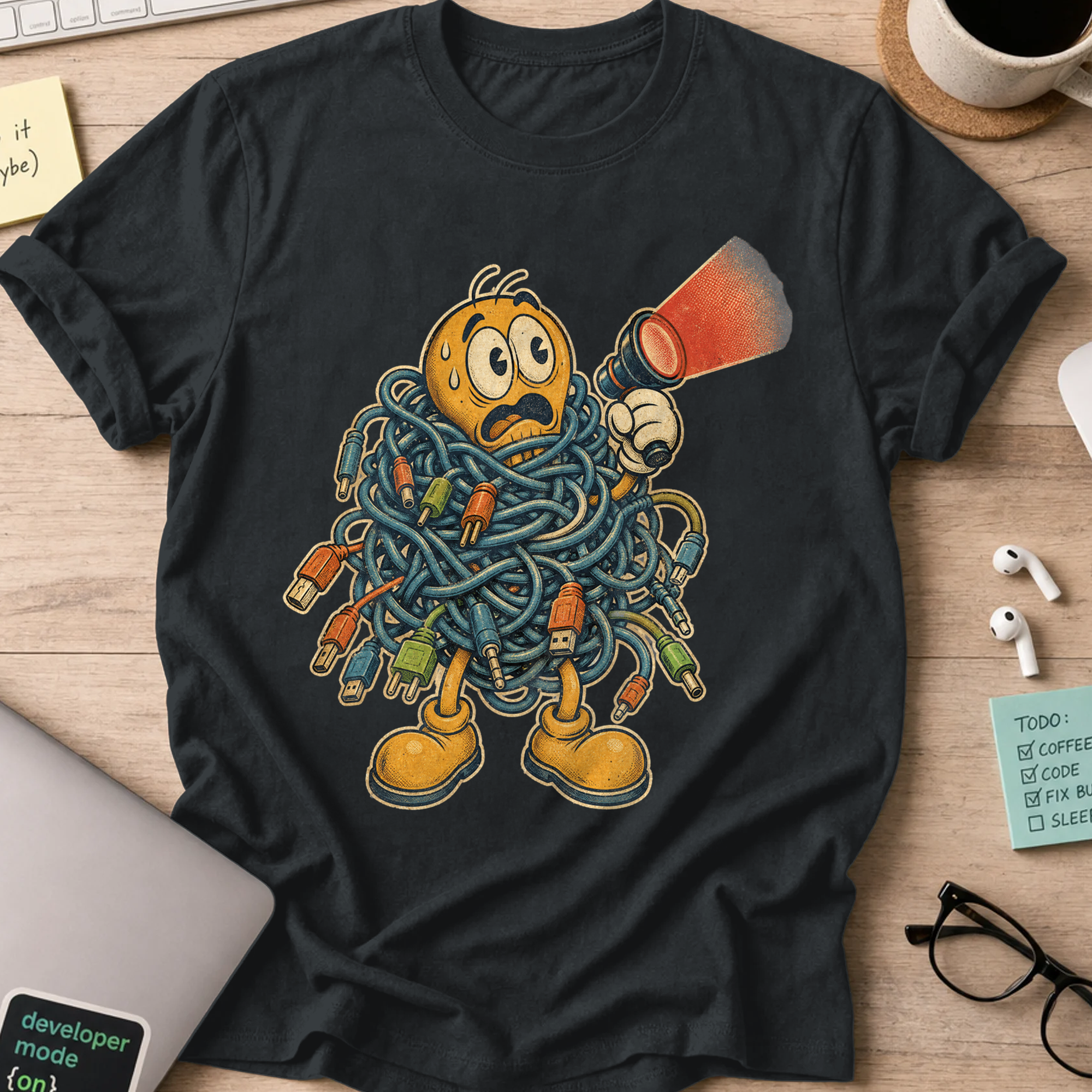 Cable Monster Flashlight Shirt — Black