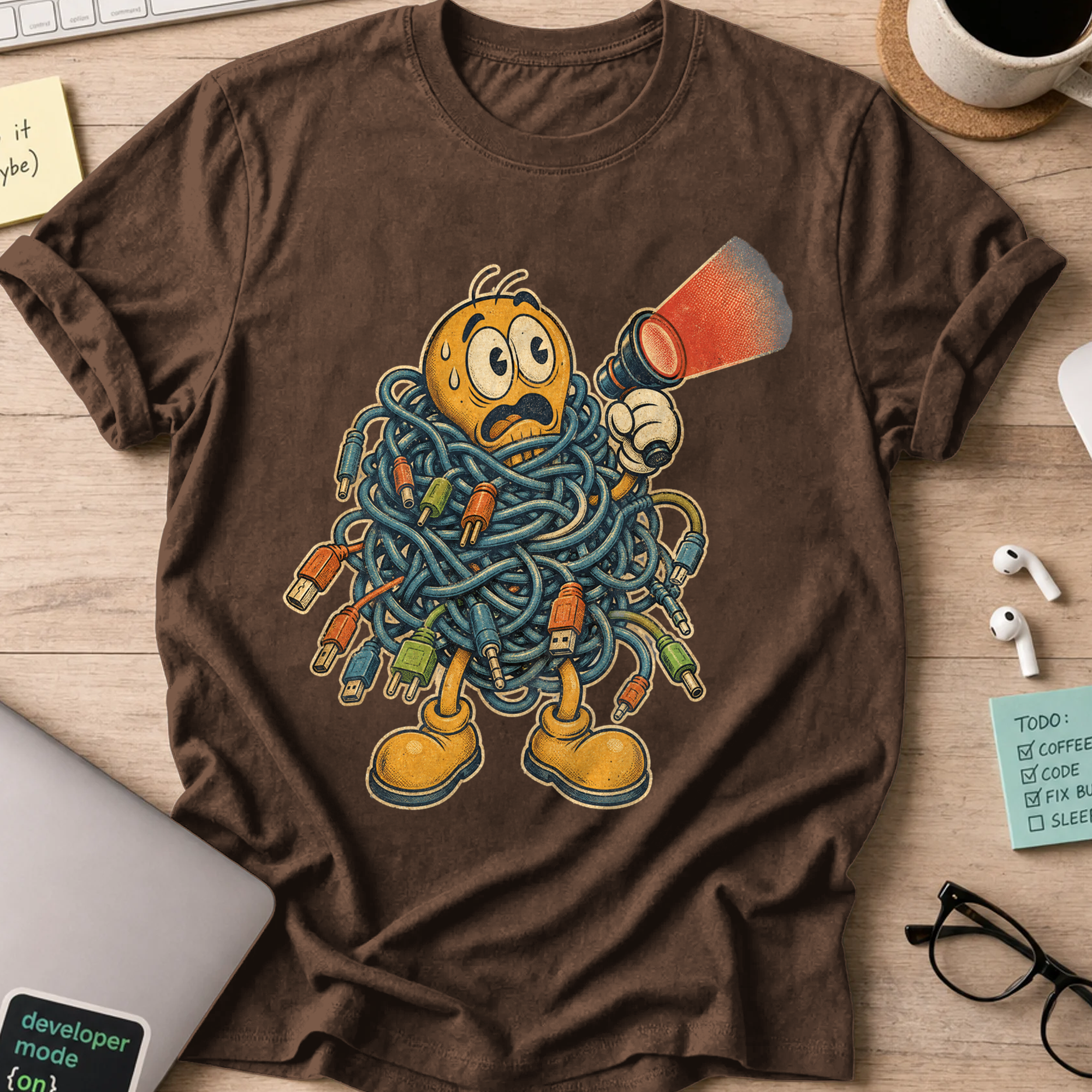 Cable Monster Flashlight Shirt — Dark Chocolate