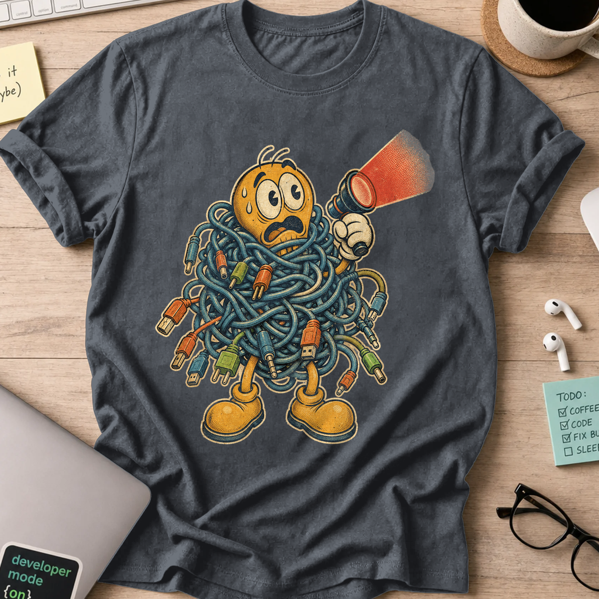 Cable Monster Flashlight Shirt — Dark Heather