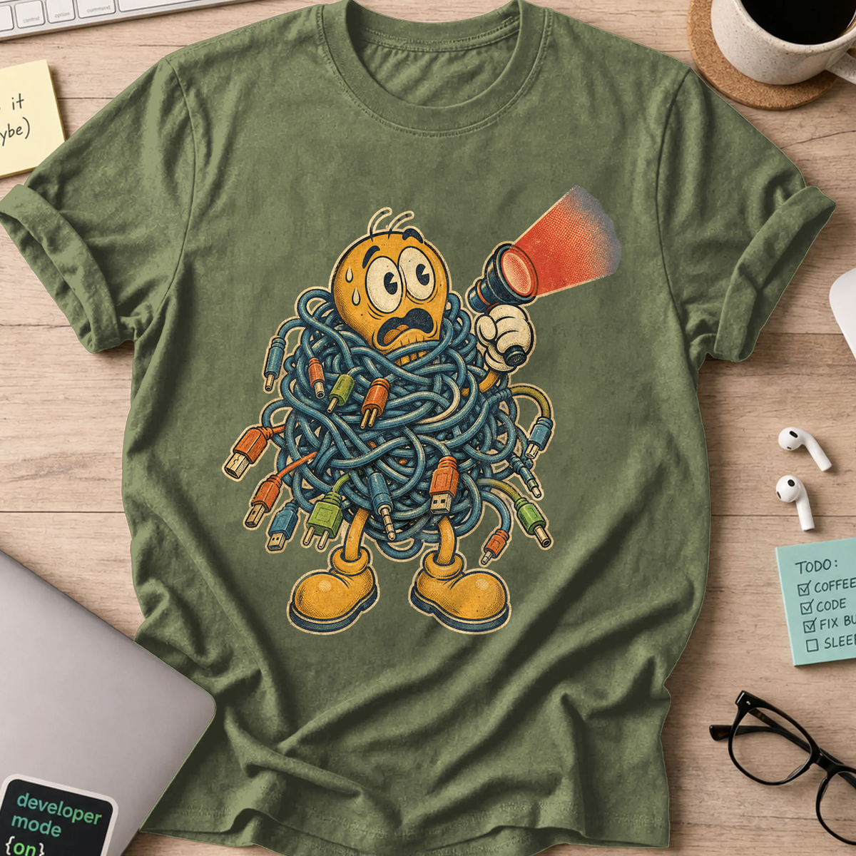 Cable Monster Flashlight Shirt — Military Green