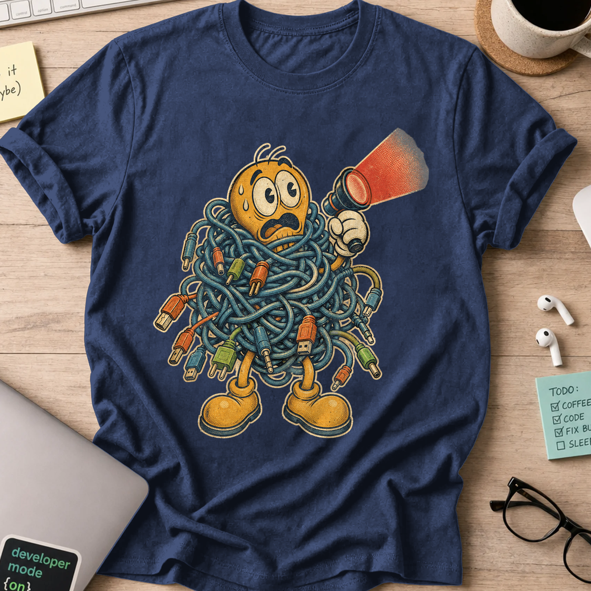 Cable Monster Flashlight Shirt — Navy