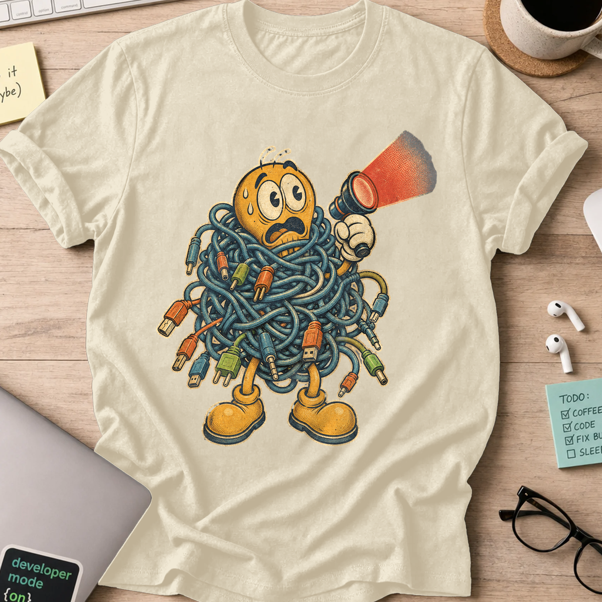 Cable Monster Flashlight Shirt — Natural