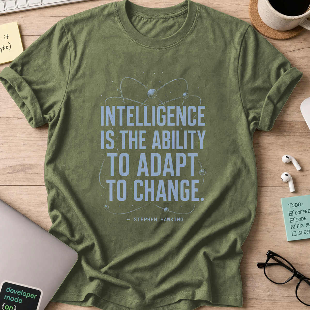 Nerd Collection Artwork 007 Shirt - Military Green mockup