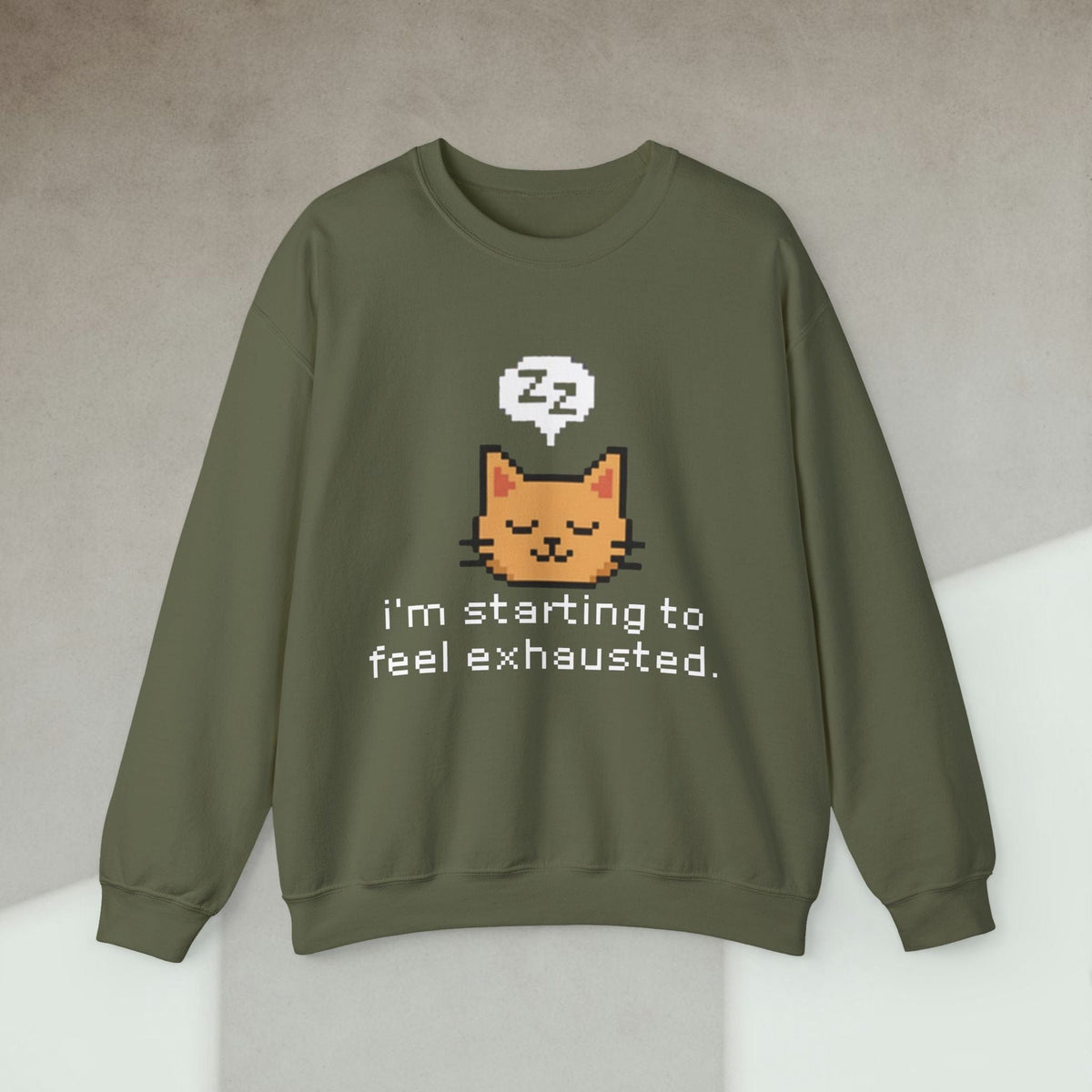 Code Culture starting to feel exhausted cat sweatshirt funny programmer Sweatshirt in S — Code Culture developer clothing