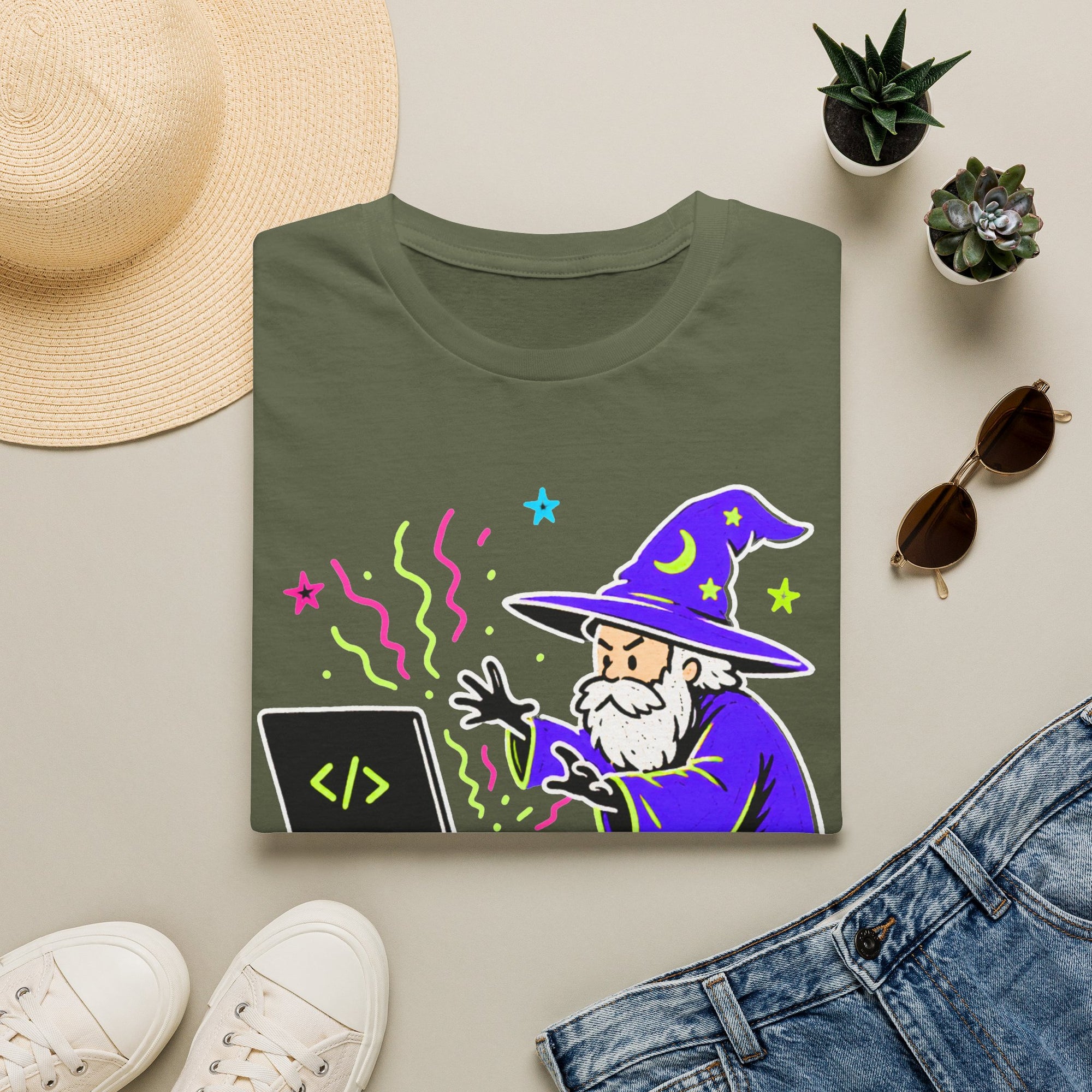 Wizard Coder Cartoon Shirt