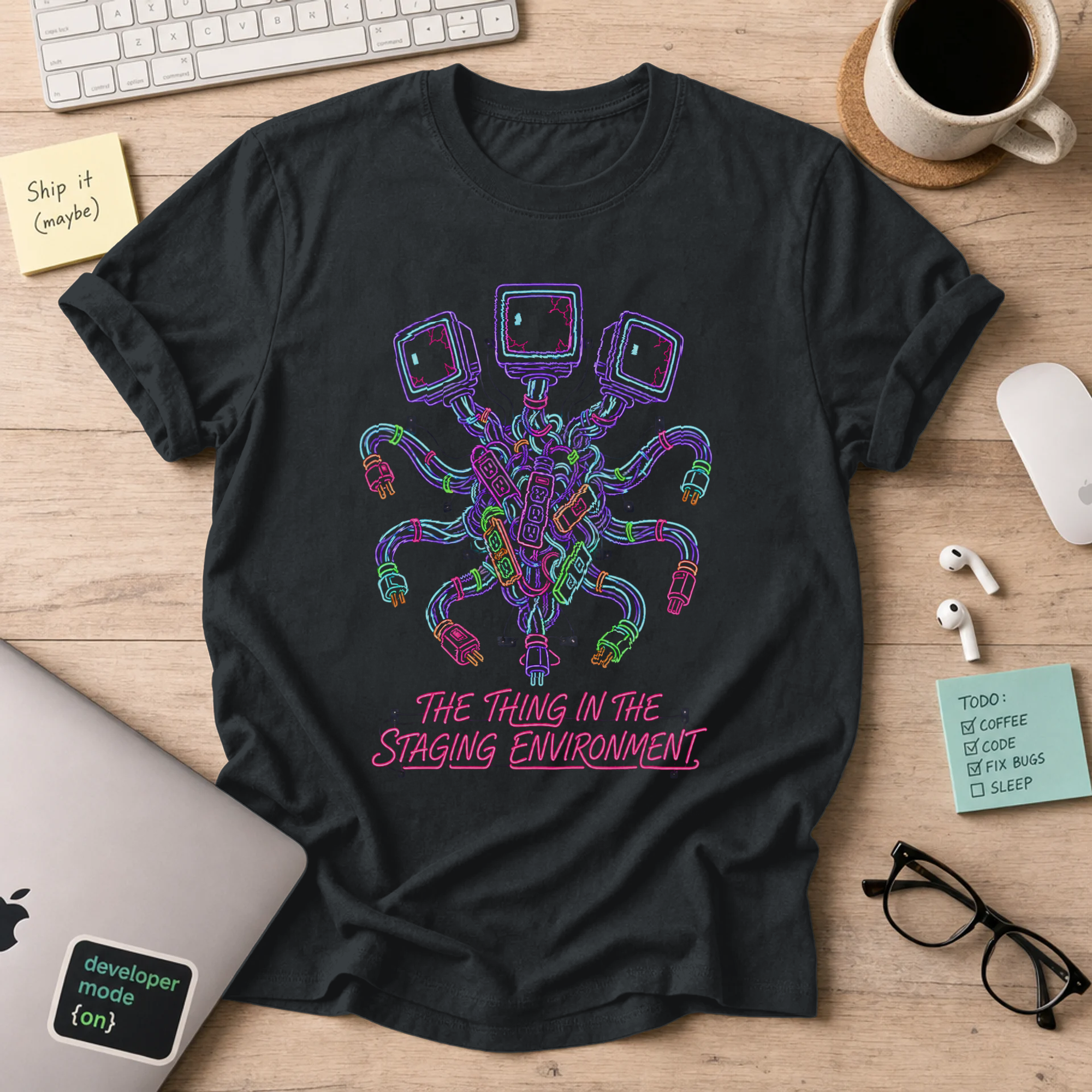 The Thing in the Staging Environment Shirt — Black