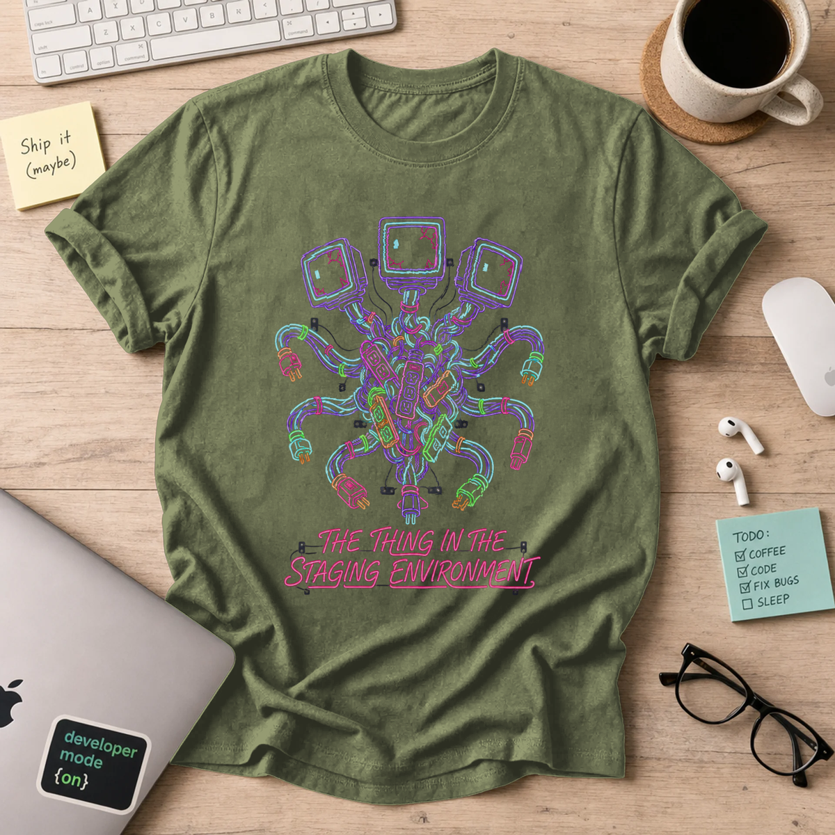 The Thing in the Staging Environment Shirt — Military Green