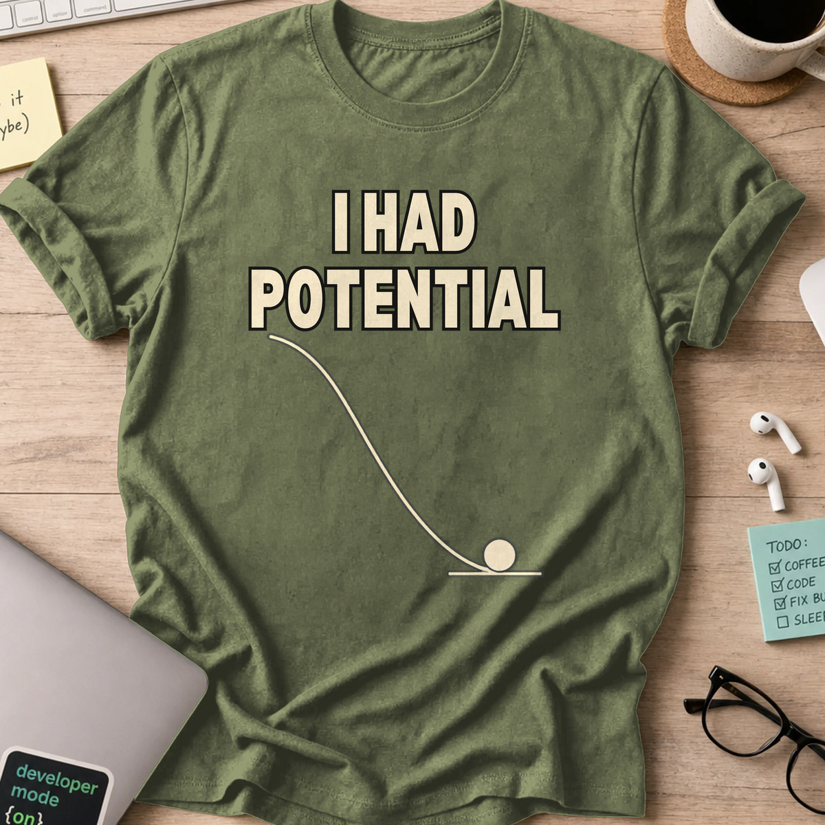 Nerd Collection Artwork 008 Shirt - Military Green mockup