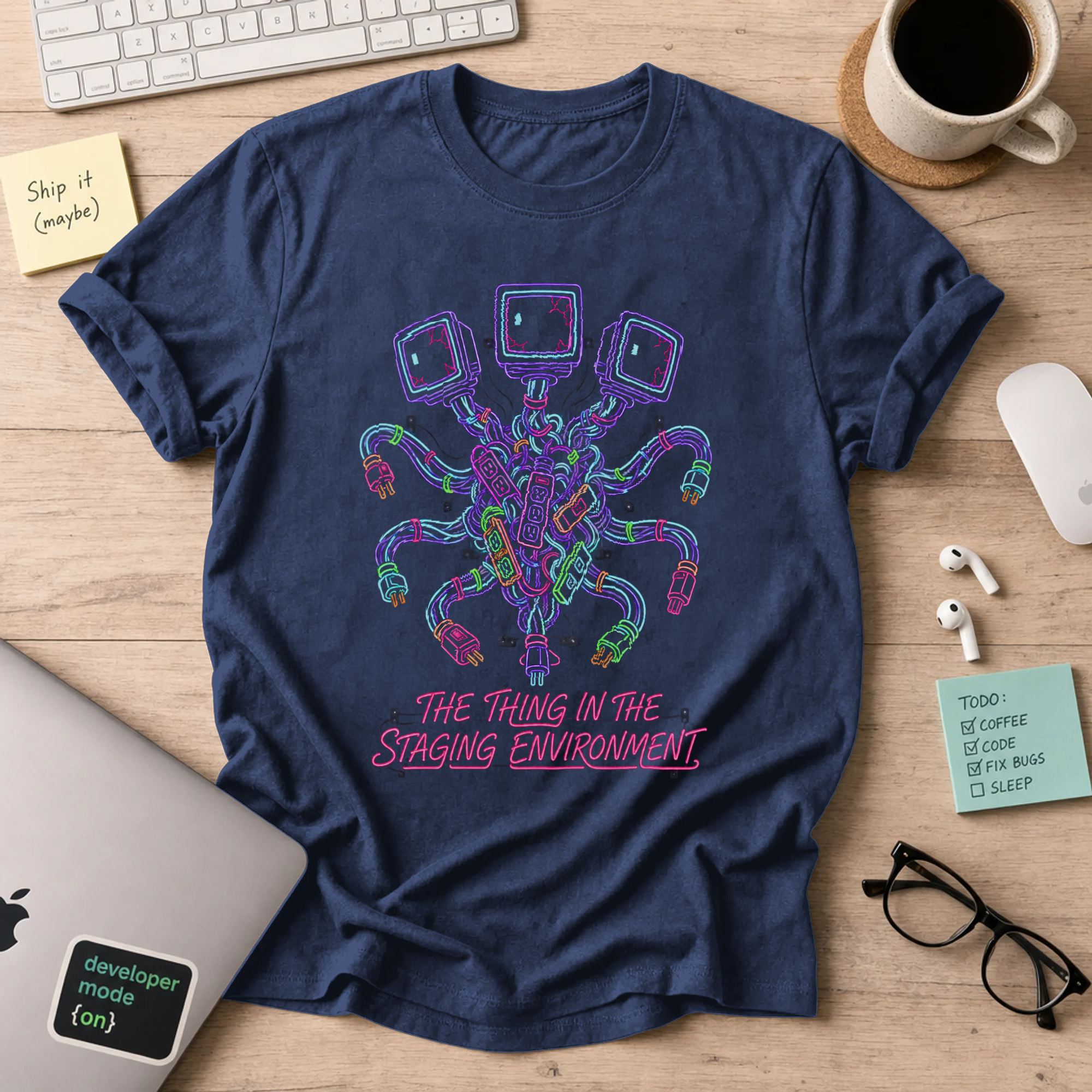 The Thing in the Staging Environment Shirt — Navy