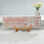 108-Key Mechanical Keyboard, Three-Mode Wired, Wireless, Bluetooth, Hot-Swappable, Suitable for Girls, Office, Gaming, Cute Rgb Lighting