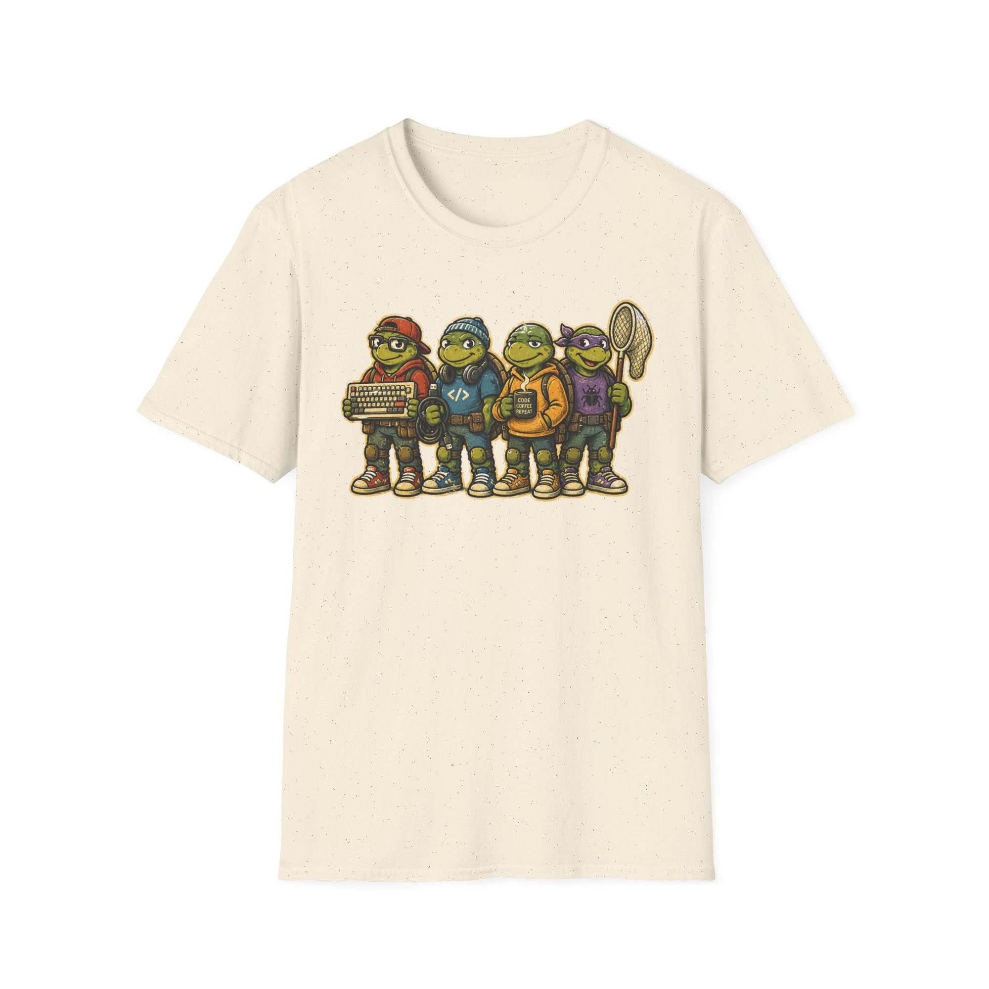 Coding Turtles Retro Illustration Shirt