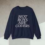 Code Culture hot boys are coders sweatshirt funny programmer Sweatshirt in S — Code Culture developer clothing